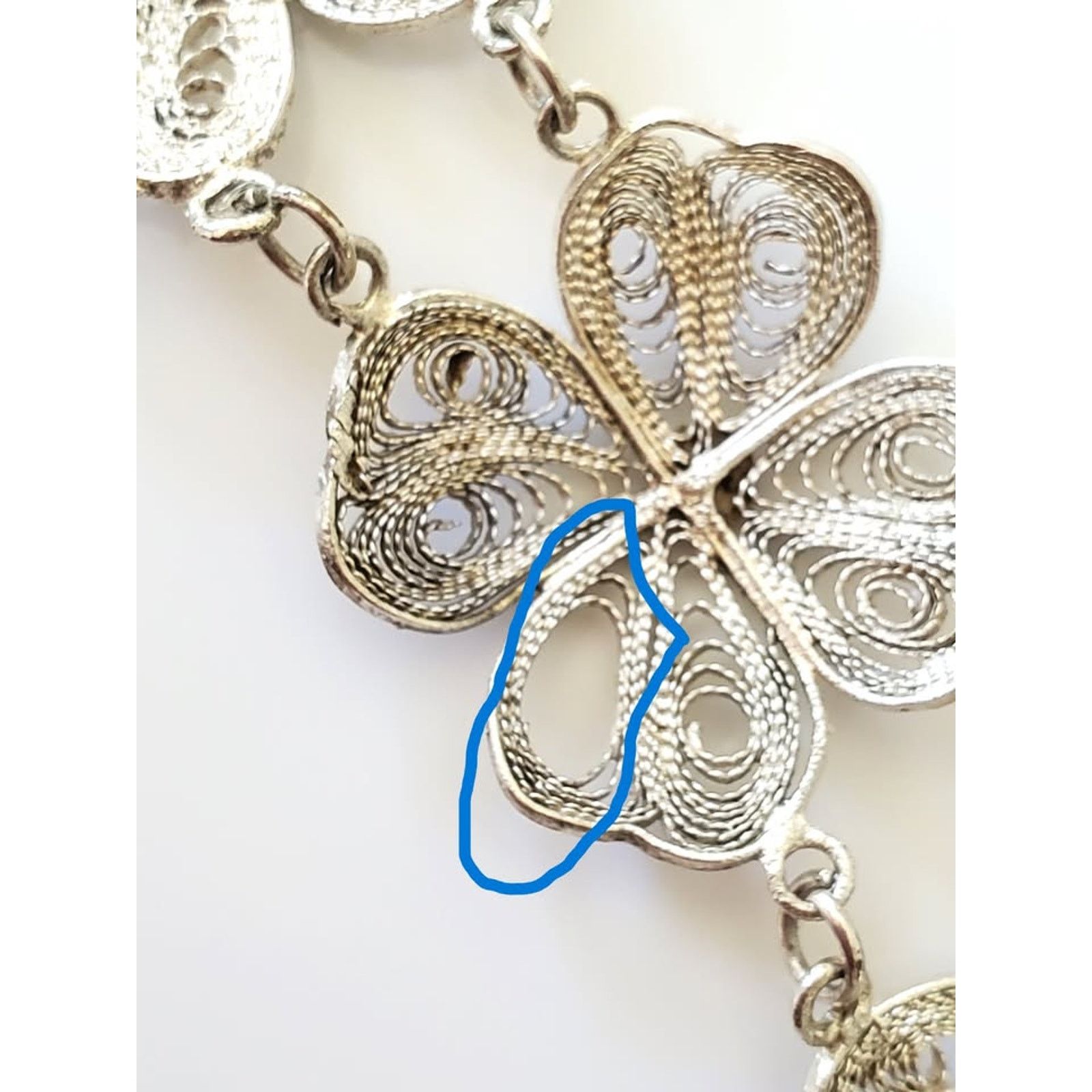Other Vintage Silver Filigree Four Clover Link Bracelet – 6.25 in Size ONE SIZE - 7 Thumbnail
