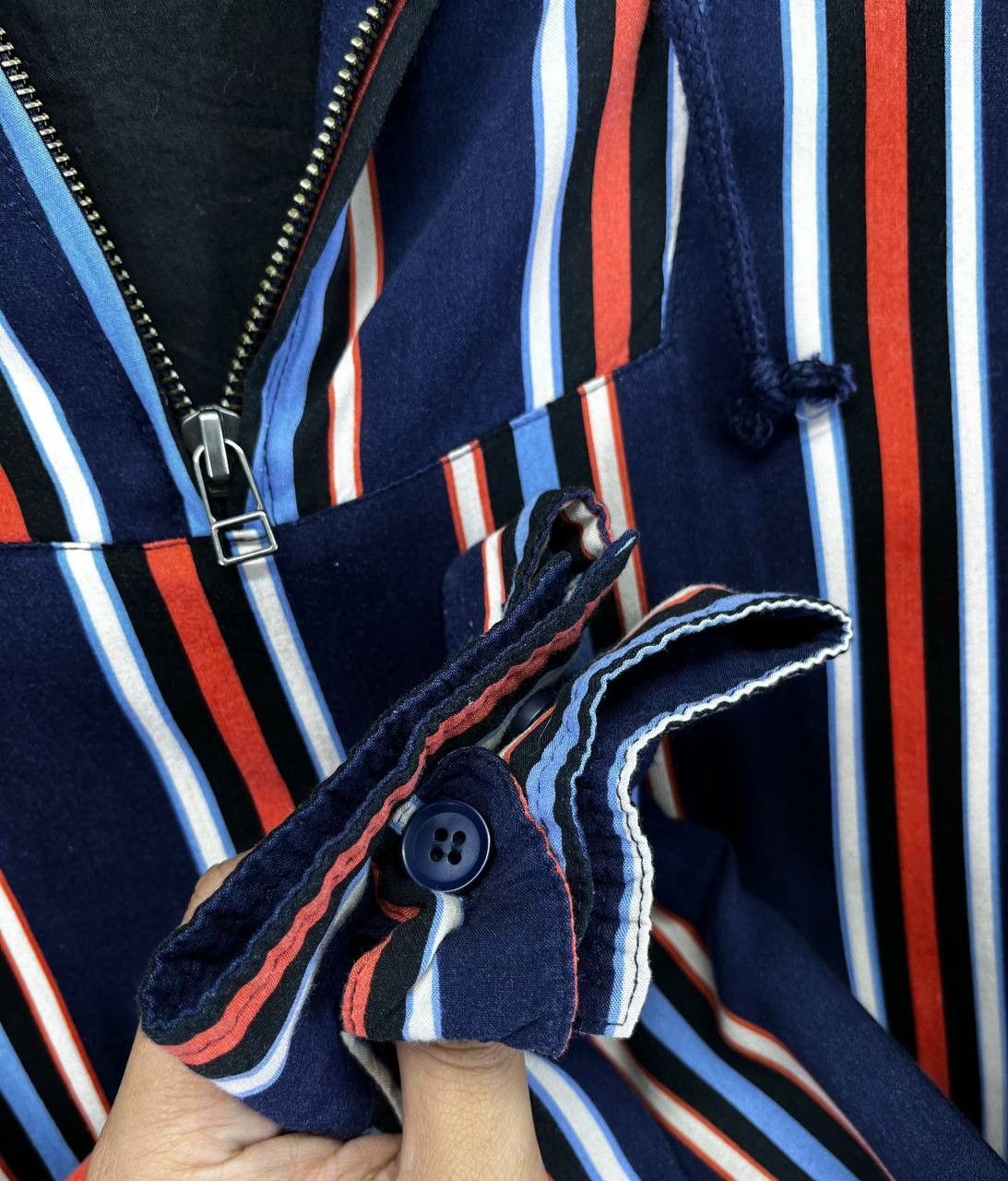 Issey Miyake Vintage Issey Miyake Tete Homme Hooded Striped Anorak Size US M / EU 48-50 / 2 - 10 Thumbnail