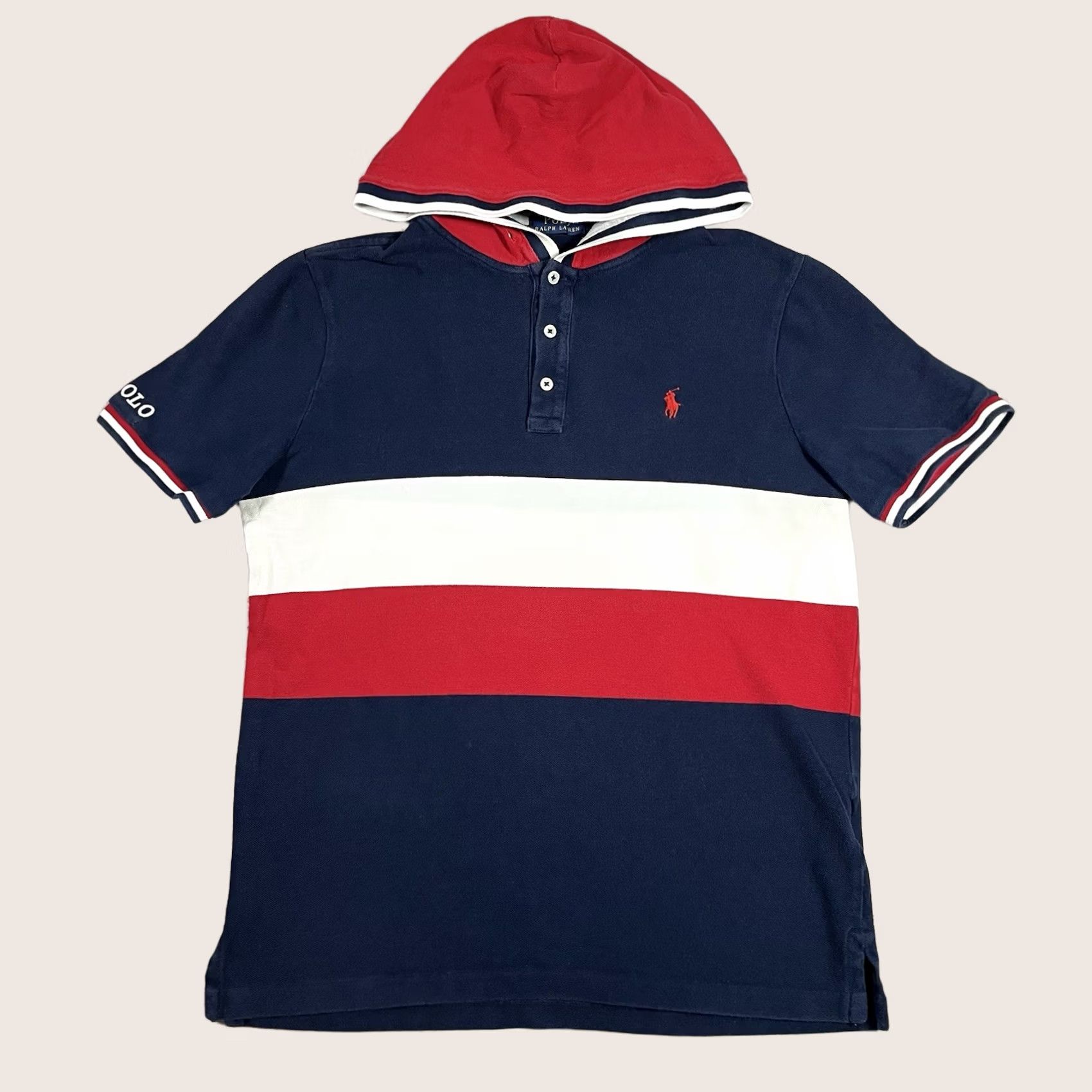 Polo Ralph Lauren Polo Ralph Lauren Shirt Mens M Stripe Short Sleeve Hooded Pony Preppy Size US M / EU 48-50 / 2 - 1 Thumbnail