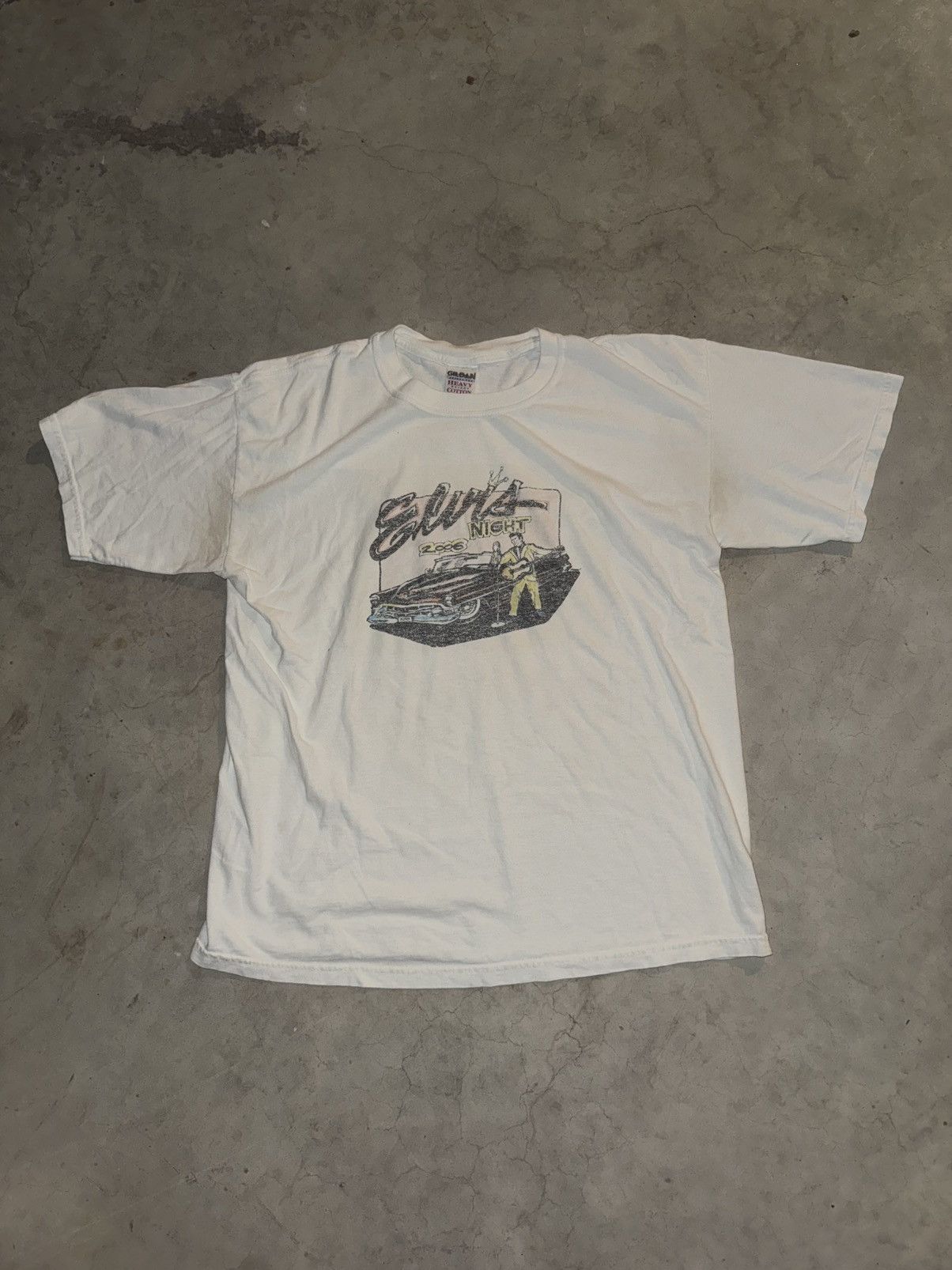 Band Tees × Gildan × Vintage Vintage Y2K Elvis Presley Night T-shirt 2006 Size US L / EU 52-54 / 3 - 1 Thumbnail