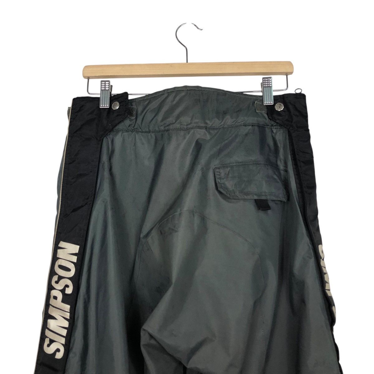 Japanese Brand Vintage Simpson Grey Nylon Moto Riding Pants Big Logo Size US 30 / EU 46 - 10 Thumbnail