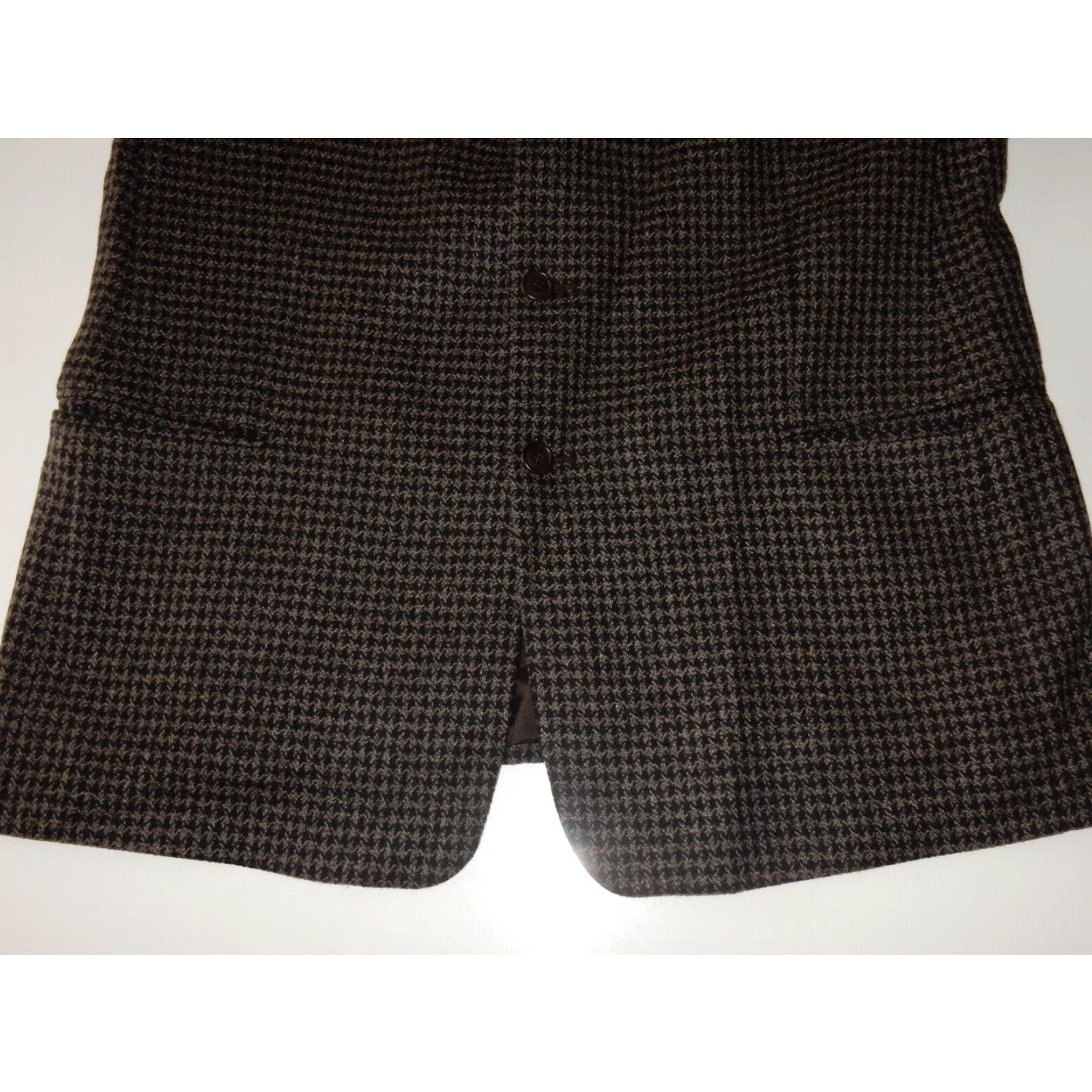 Armani VINTAGE Giorgio Armani Blazer Jacket Men's Size 44R Gray&Black Houndstooth Wool Mens Size 44R - 3 Thumbnail