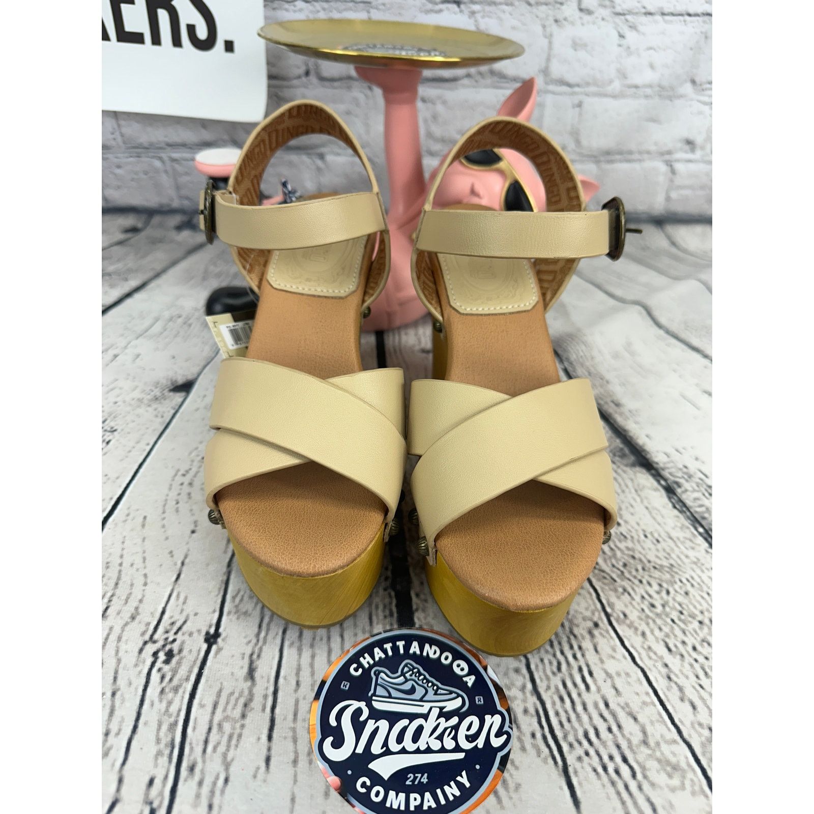 Dingo1969 Dingo Woodstock Platform Sandals Women 6.5 Sand Leather Boho Size US 6.5 / IT 36.5 - 2 Thumbnail