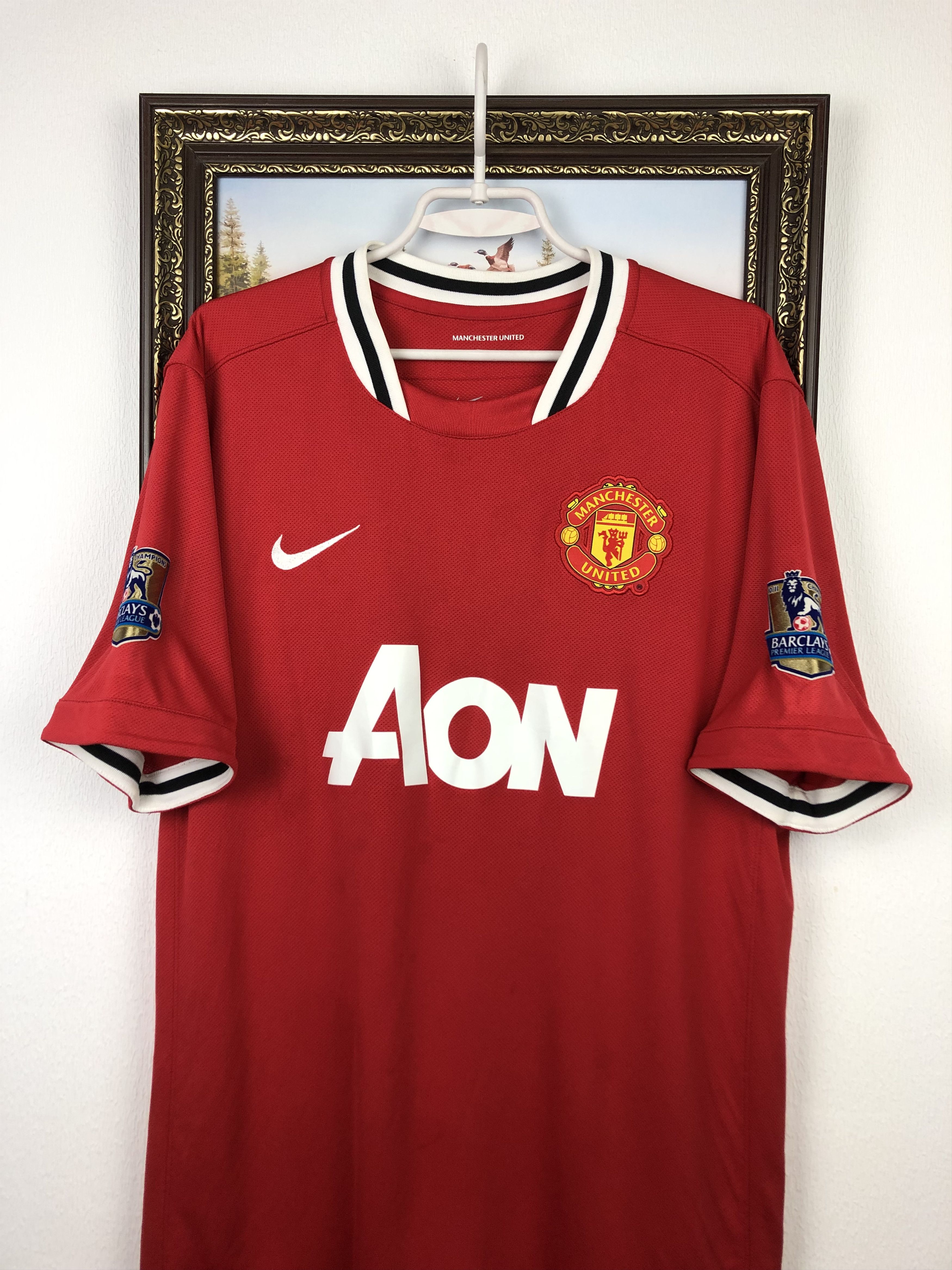Nike Manchester United football shirt 2011 Soccer Jones Jersey Size US XL / EU 56 / 4 - 4 Thumbnail