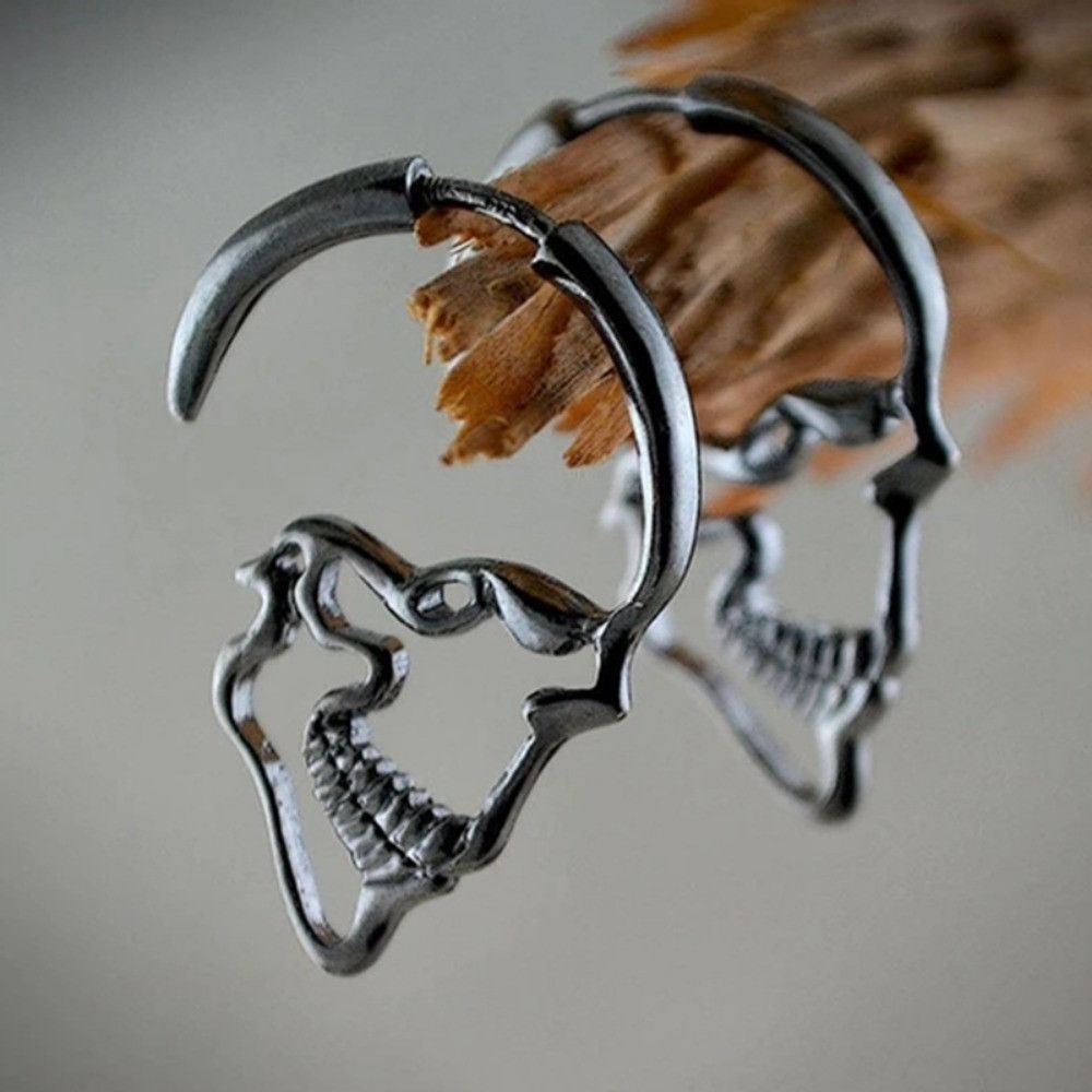 Jewelry Punk Skull Skeleton Halloween Earrings Size ONE SIZE - 1 Thumbnail