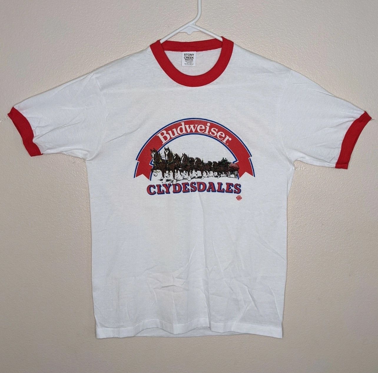 Vintage Vintage Budweiser Clydesdales Small Ringer T-Shirt Size US S / EU 44-46 / 1 - 2 Thumbnail