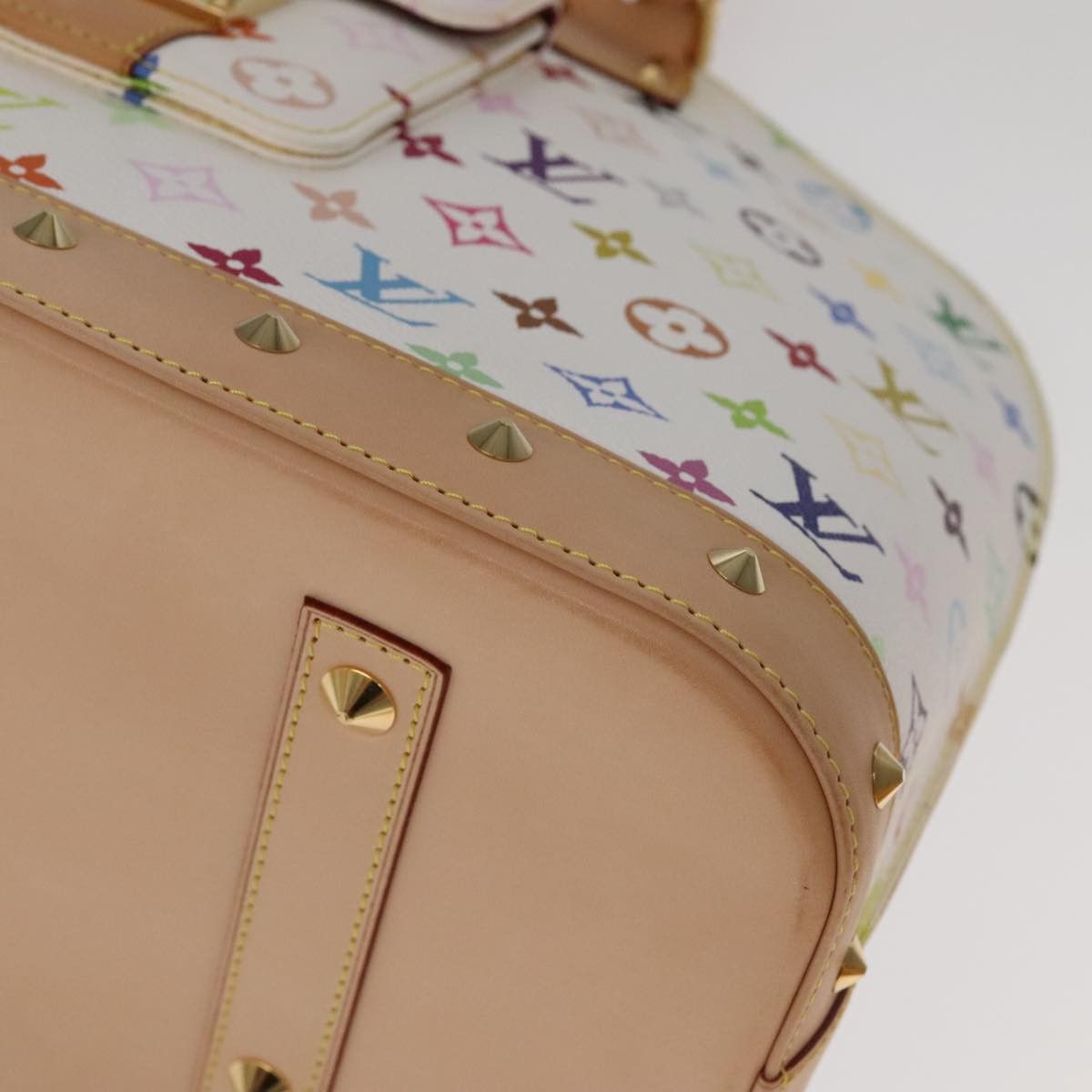 Louis Vuitton LOUIS VUITTON Monogram Multicolor Alma GM Hand Bag White Size ONE SIZE - 8 Thumbnail