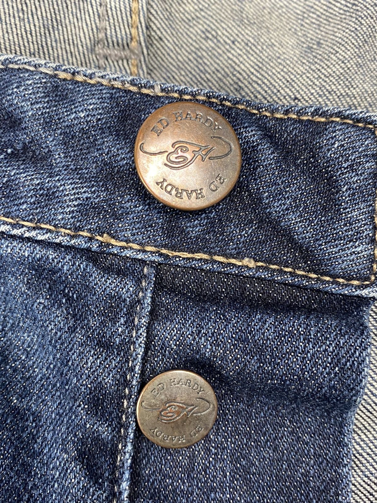 Ed Hardy Ed Hardy by Christian Audigier Jeans Men's Big Logo Y2k Size US 34 / EU 50 - 14 Thumbnail