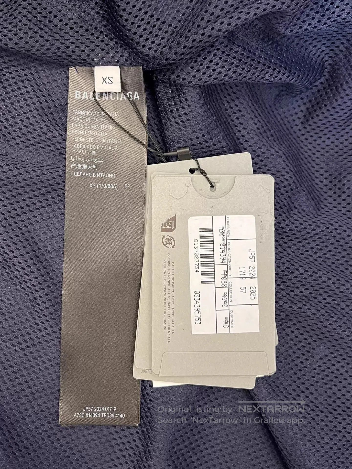 Balenciaga Blue Hooded Jacket with Paint Splatter Design XS. Size US XS / EU 42 / 0 - 4 Thumbnail
