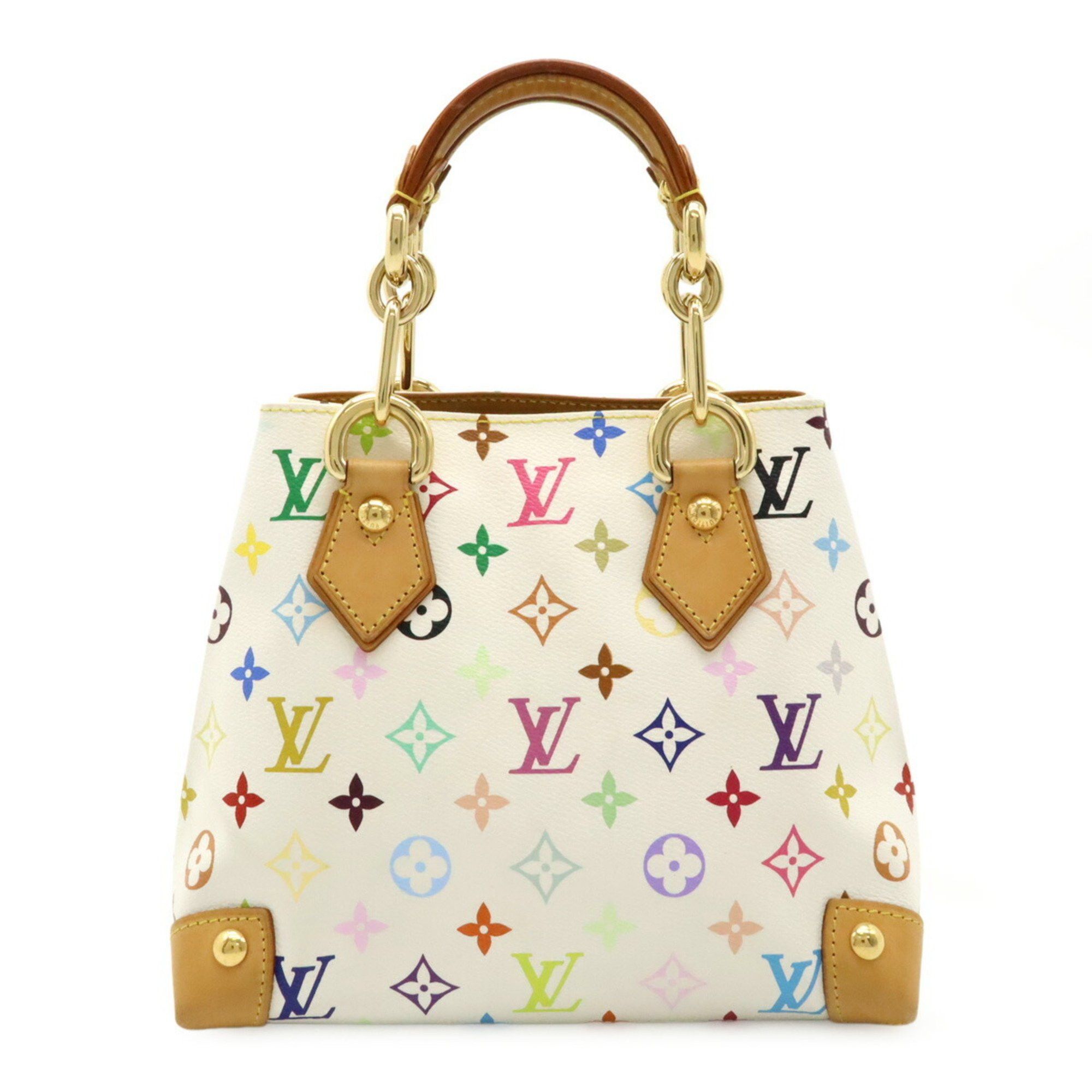 Louis Vuitton Monogram Multicolor Audra Handbag Tote Bag Chain Blanc White M40047, Women's