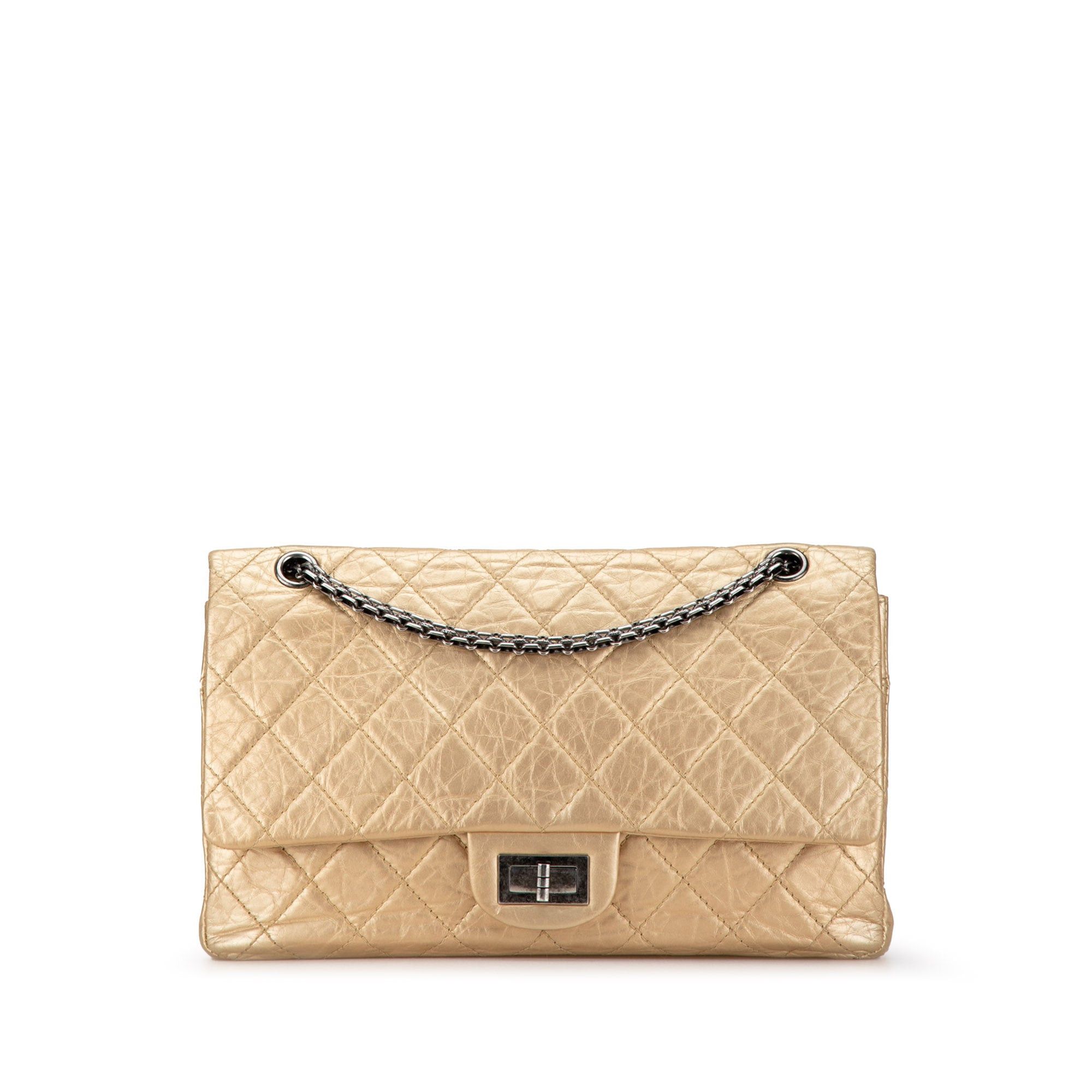 Chanel Chanel Reissue 2.55 Aged Calfskin Double Flap 227 Gold Size ONE SIZE - 1 Thumbnail
