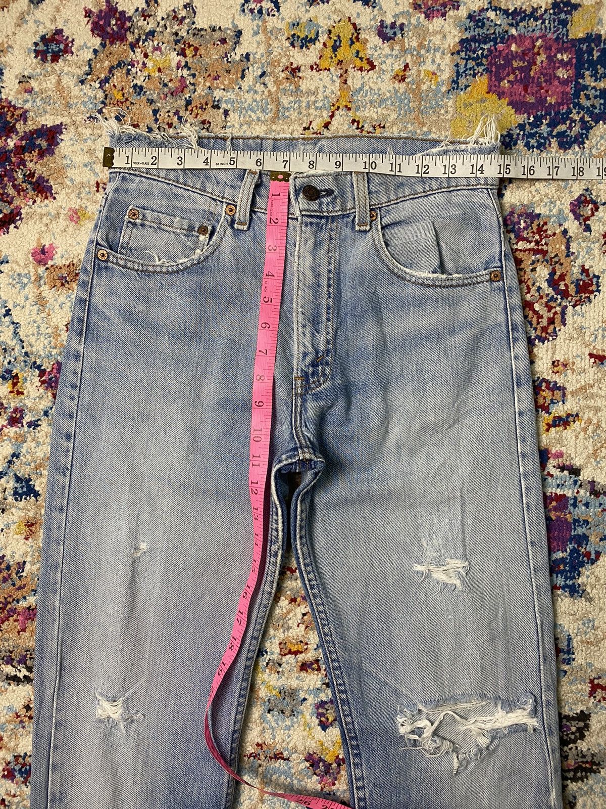 Levi's × Vintage 1980s Levis 505 Slim Straight Zipper Style Washed Blue Jeans Size US 30 / EU 46 - 13 Thumbnail