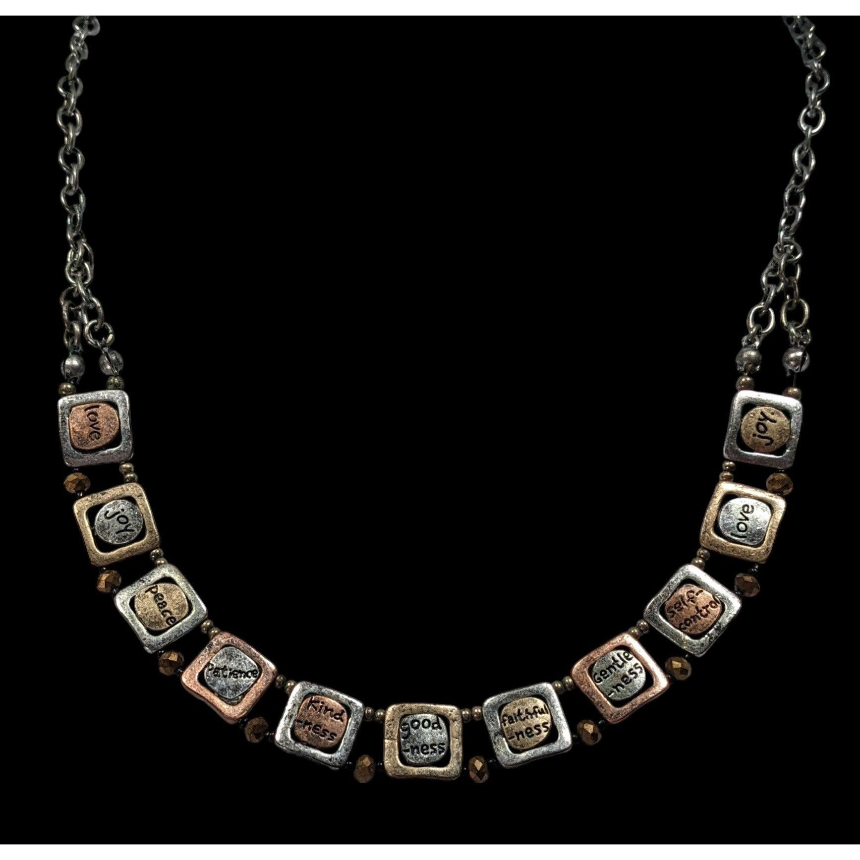 Other Rustic Distressed Words Of Affirmation Multi Metallic Neckla Size ONE SIZE - 3 Thumbnail