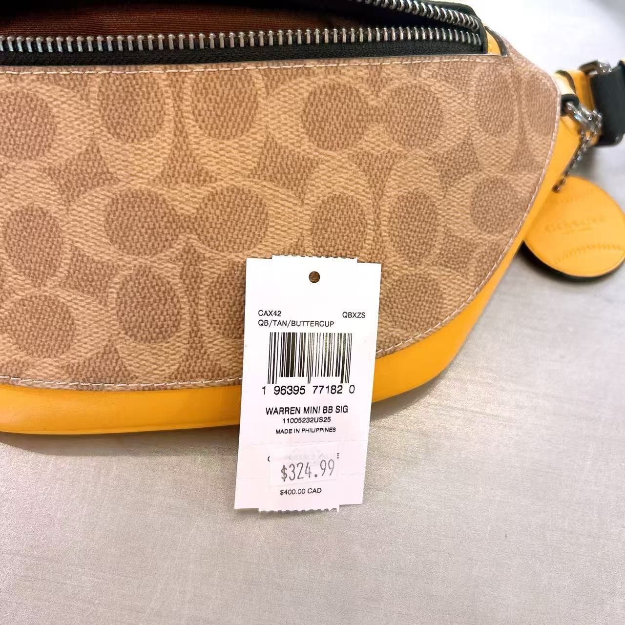 Coach NWT Coach Warren Mini Belt Bag Colorblock Buttercup CAX42 Size ONE SIZE - 4 Thumbnail