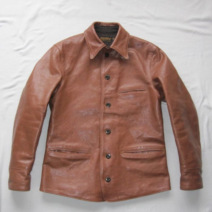 Leather work outlet coat