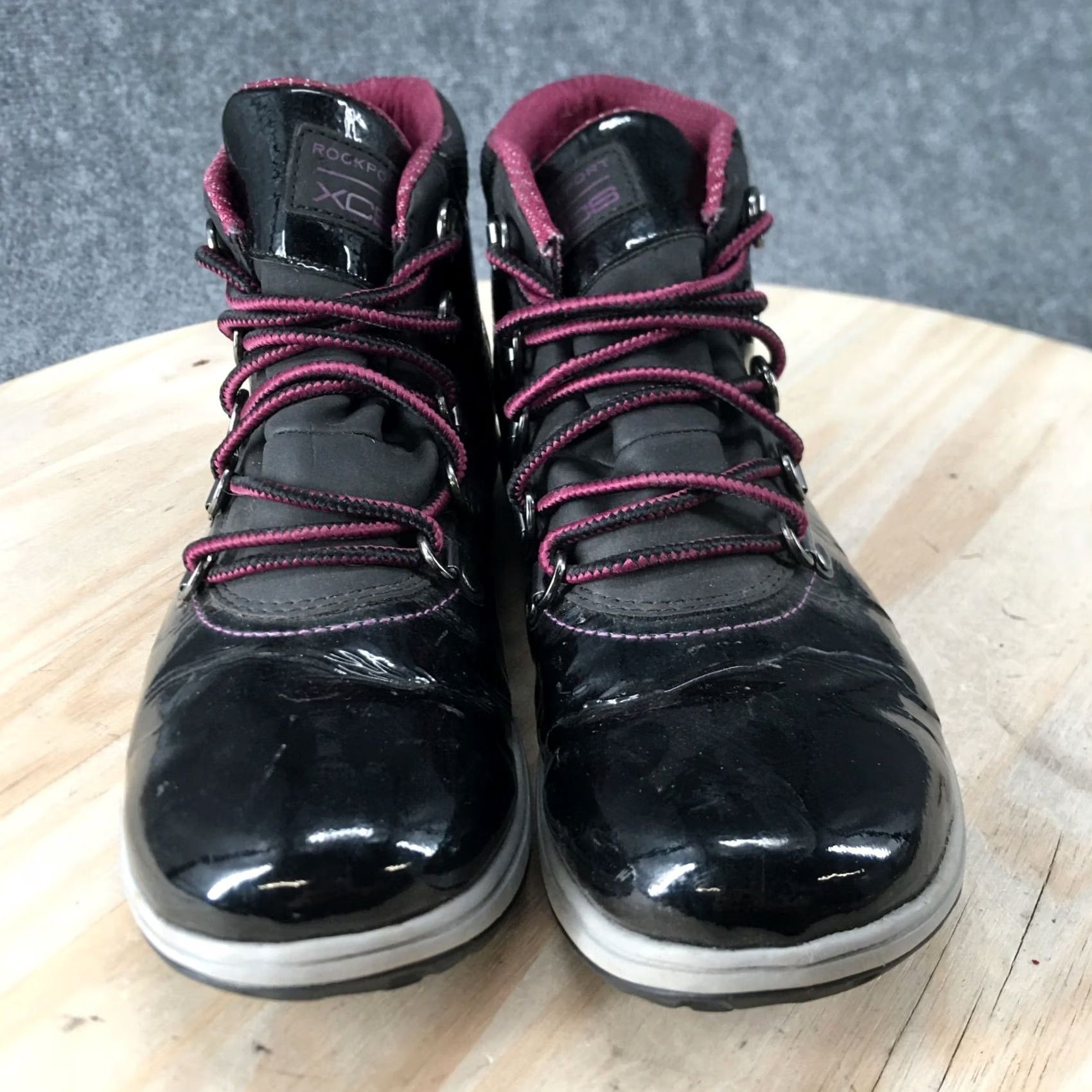 Rockport Rockport XCS Boots Womens 7.5 M Britt Alpine Snow Black Patent Leather Lace Up Size US 8 / IT 38 - 7 Thumbnail