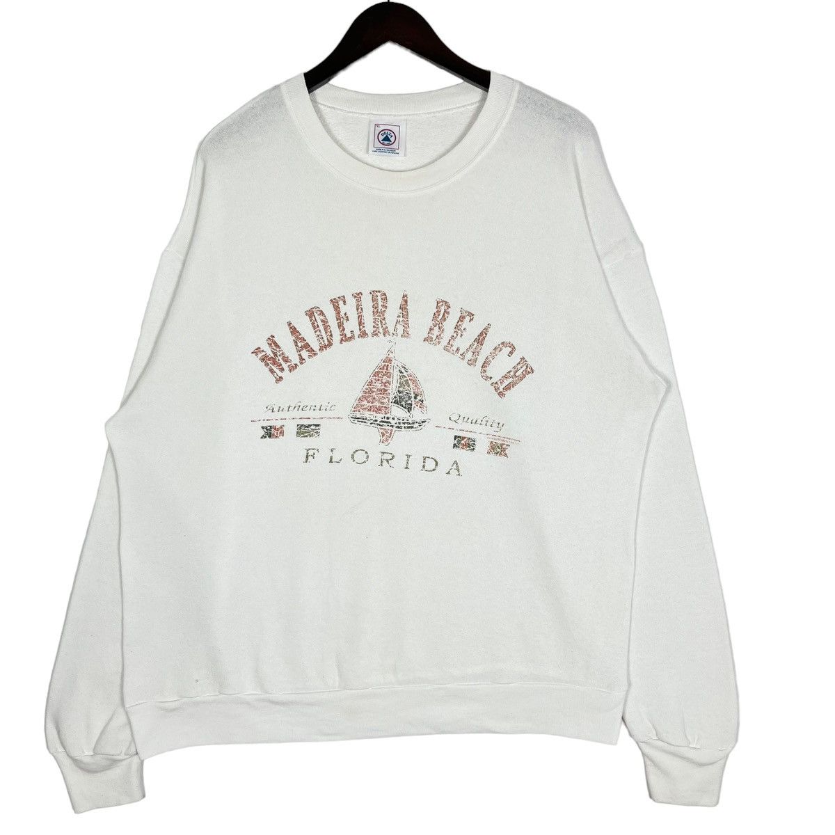 Image of Delta x Vintage 90’S Madeira Beach Florida Sweatshirt in White, Men's (Size XL)