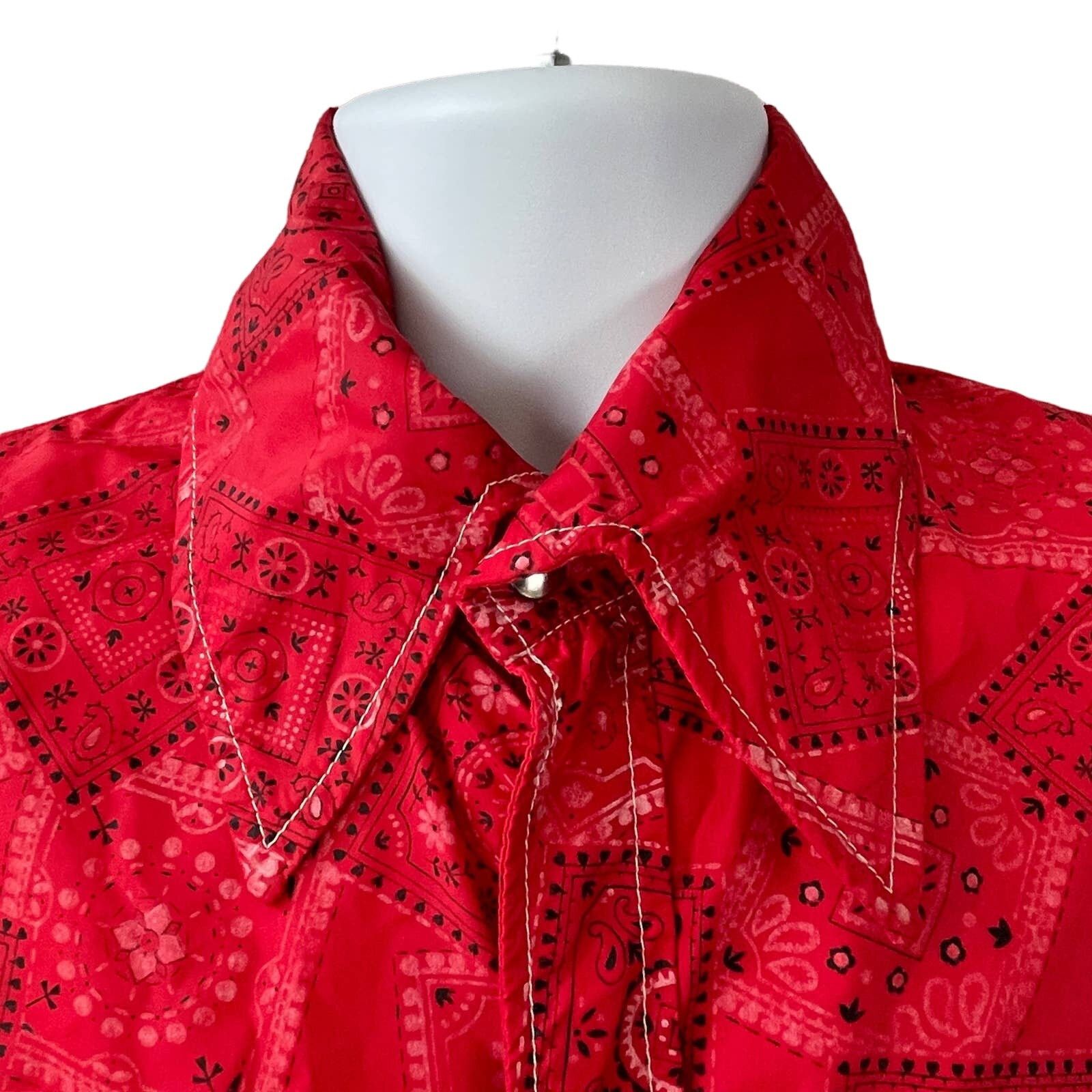 Vintage VINTAGE 70s Athalon Products Bandanna Shirt WIndbreaker Sz L Size US L / EU 52-54 / 3 - 3 Thumbnail