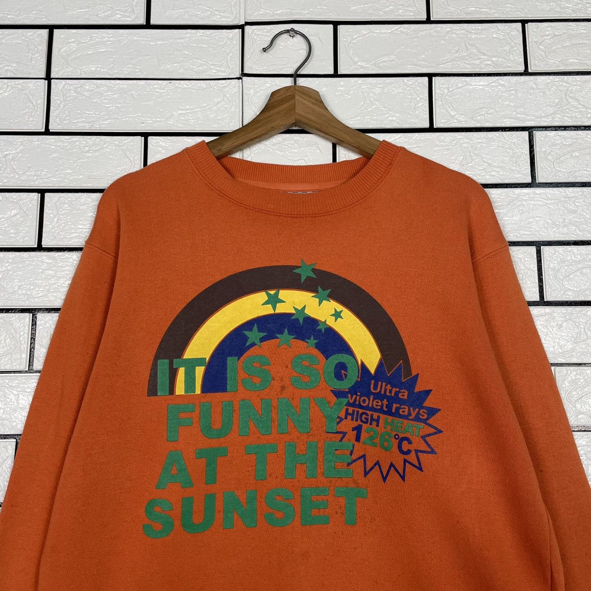 Other Vintage Oblo Design Sunset Orange Sweatshirt Size US M / EU 48-50 / 2 - 2 Thumbnail