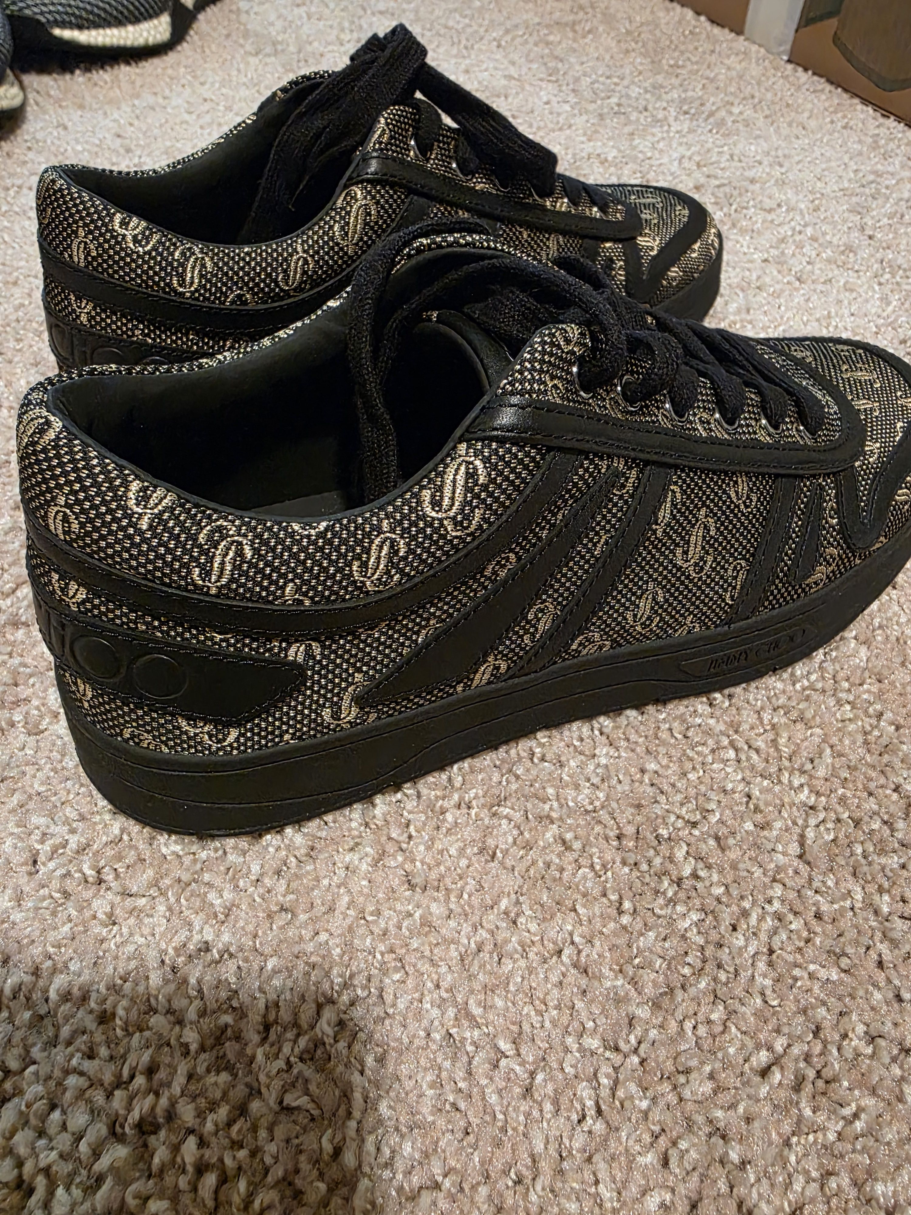 Jimmy Choo Jimmy Choo: Black/Gold Monogram Sneakers (BRAND NEW) Size US 9 / EU 42 - 8 Thumbnail