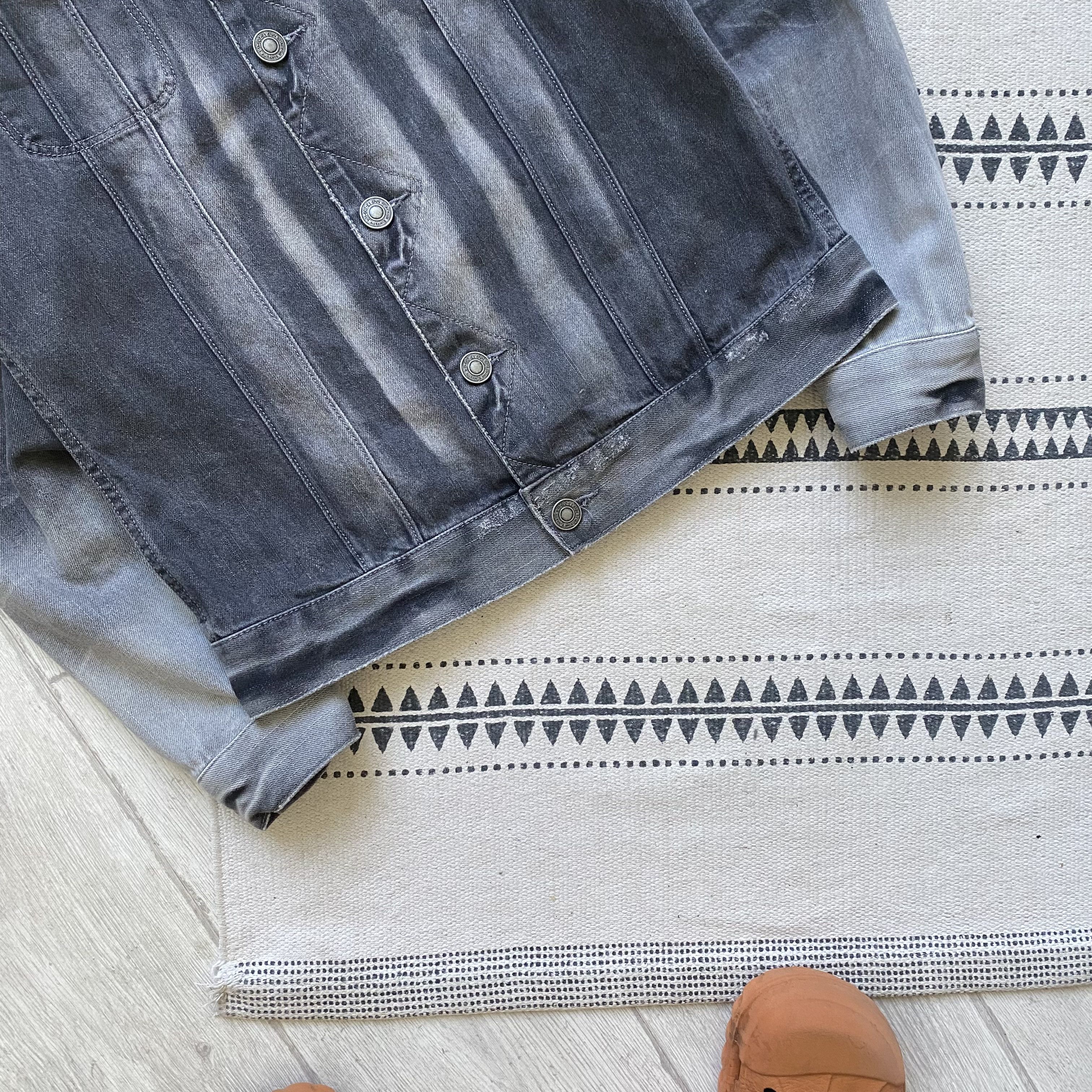Allsaints ALLSAINTS Denim jacket suede neck Faded Garay Size US S / EU 44-46 / 1 - 3 Thumbnail