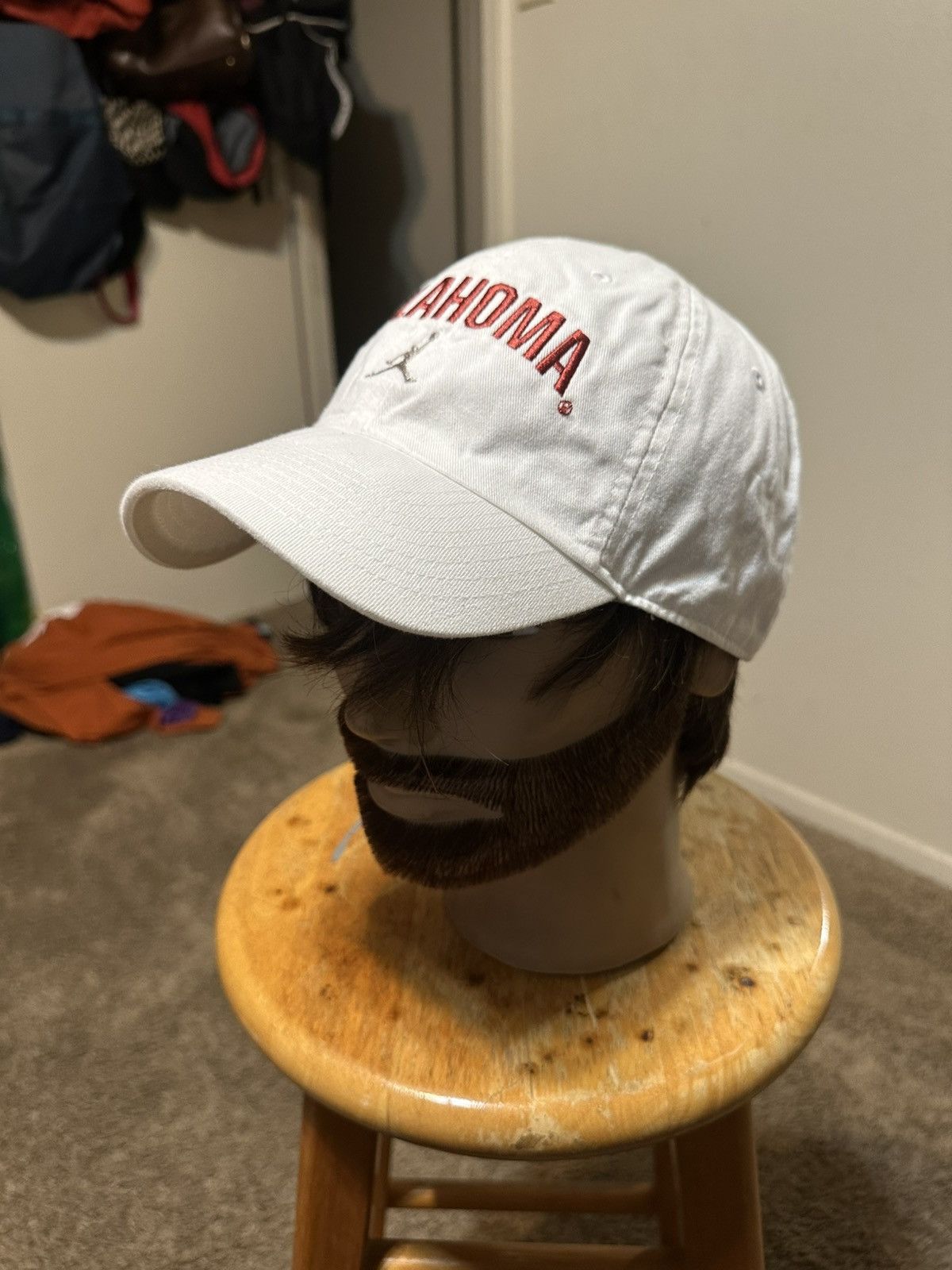 Jordan Brand Vintage NCAA Jordan Oklahoma “triple white” hat 00s Size ONE SIZE - 6 Thumbnail