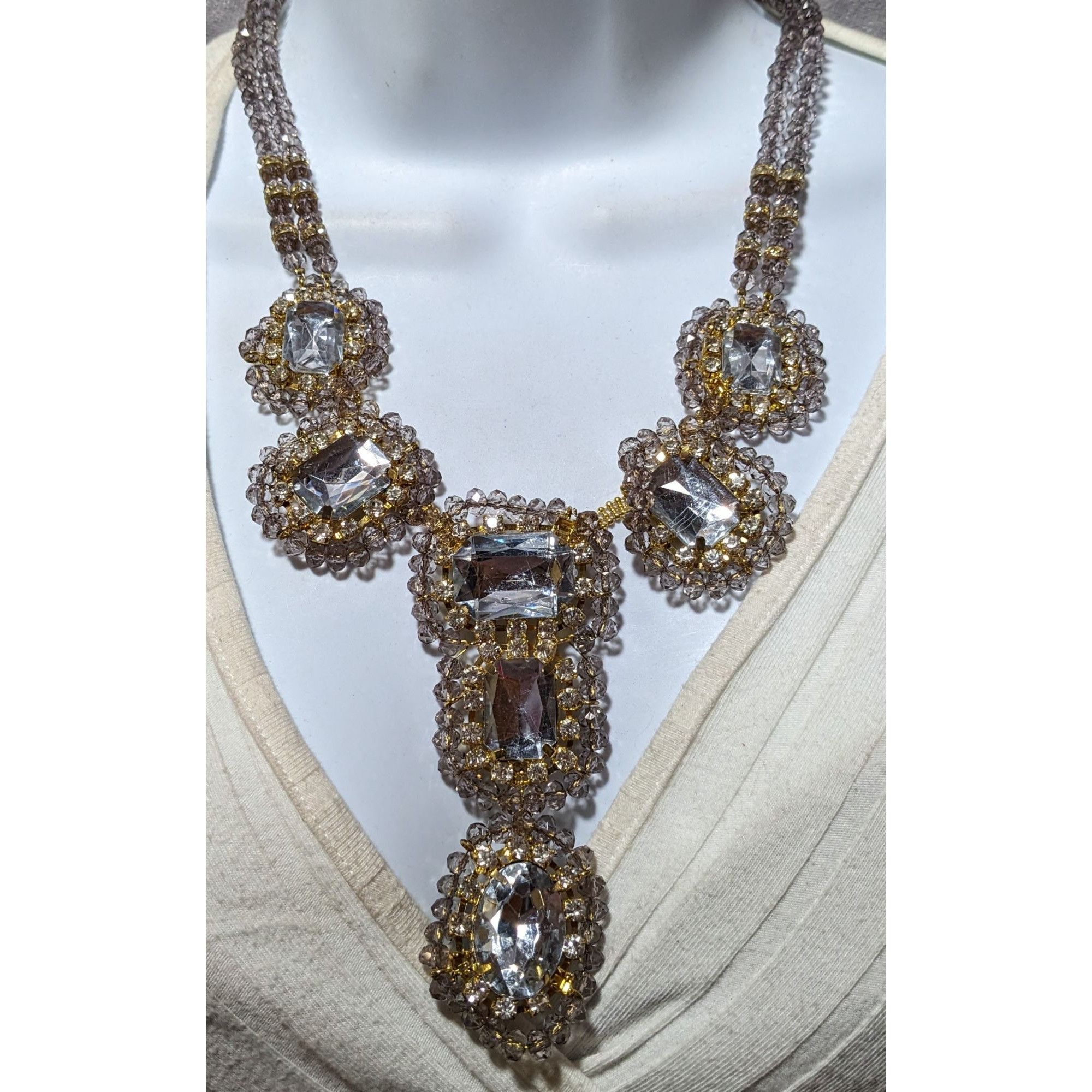 Other Vintage Glam Chunky Gemmed Statement Necklace Size ONE SIZE - 6 Thumbnail