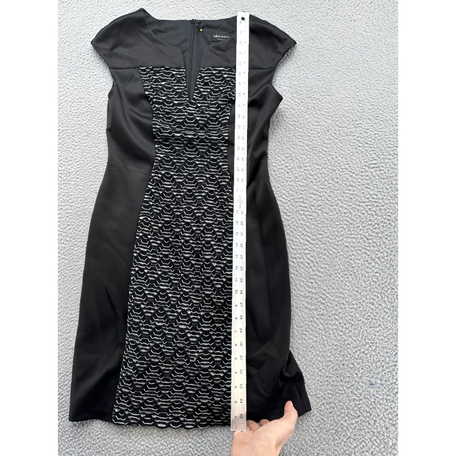 Vintage Connected Women’s Black Gray Stretch Sheath Sleeveless Dress Size 10 (Polyester) Size L / US 10 / IT 46 - 7 Thumbnail