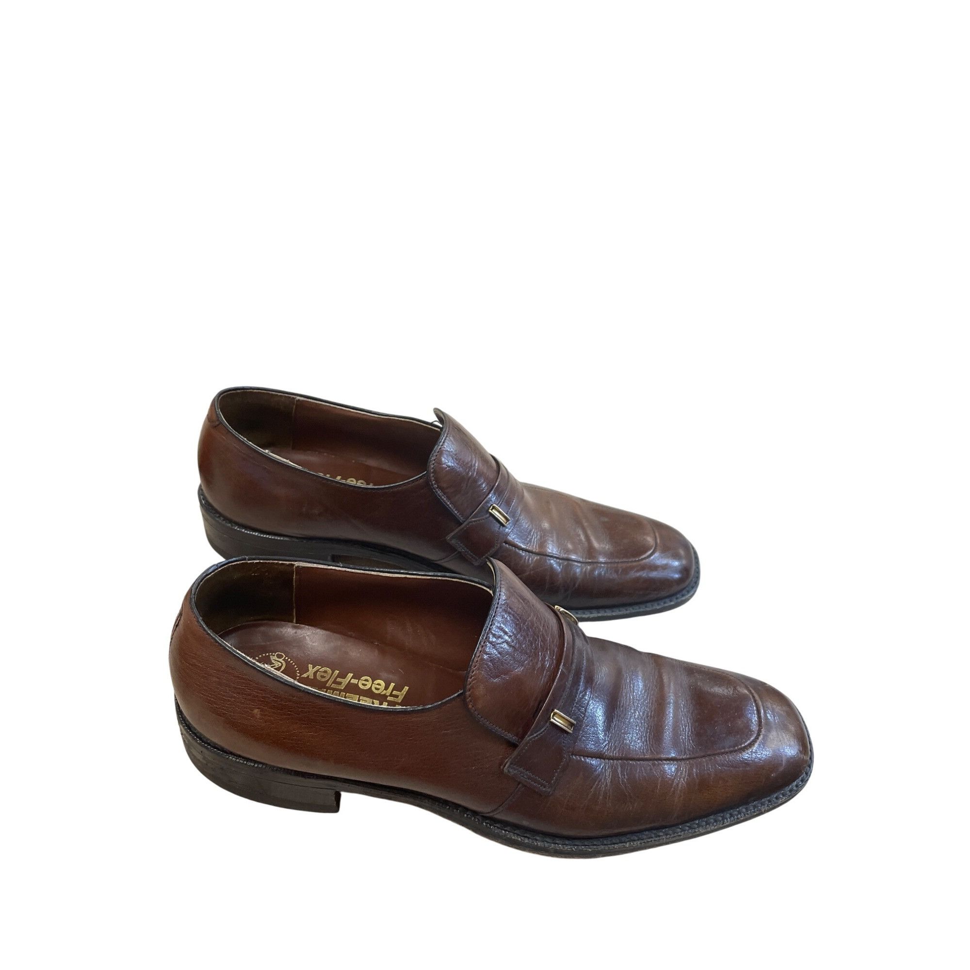 Freeman Freeman Free Flex Mens Brown Leather Slip-On Loafers Shoes S Size US 10.5 / EU 43-44 - 4 Thumbnail