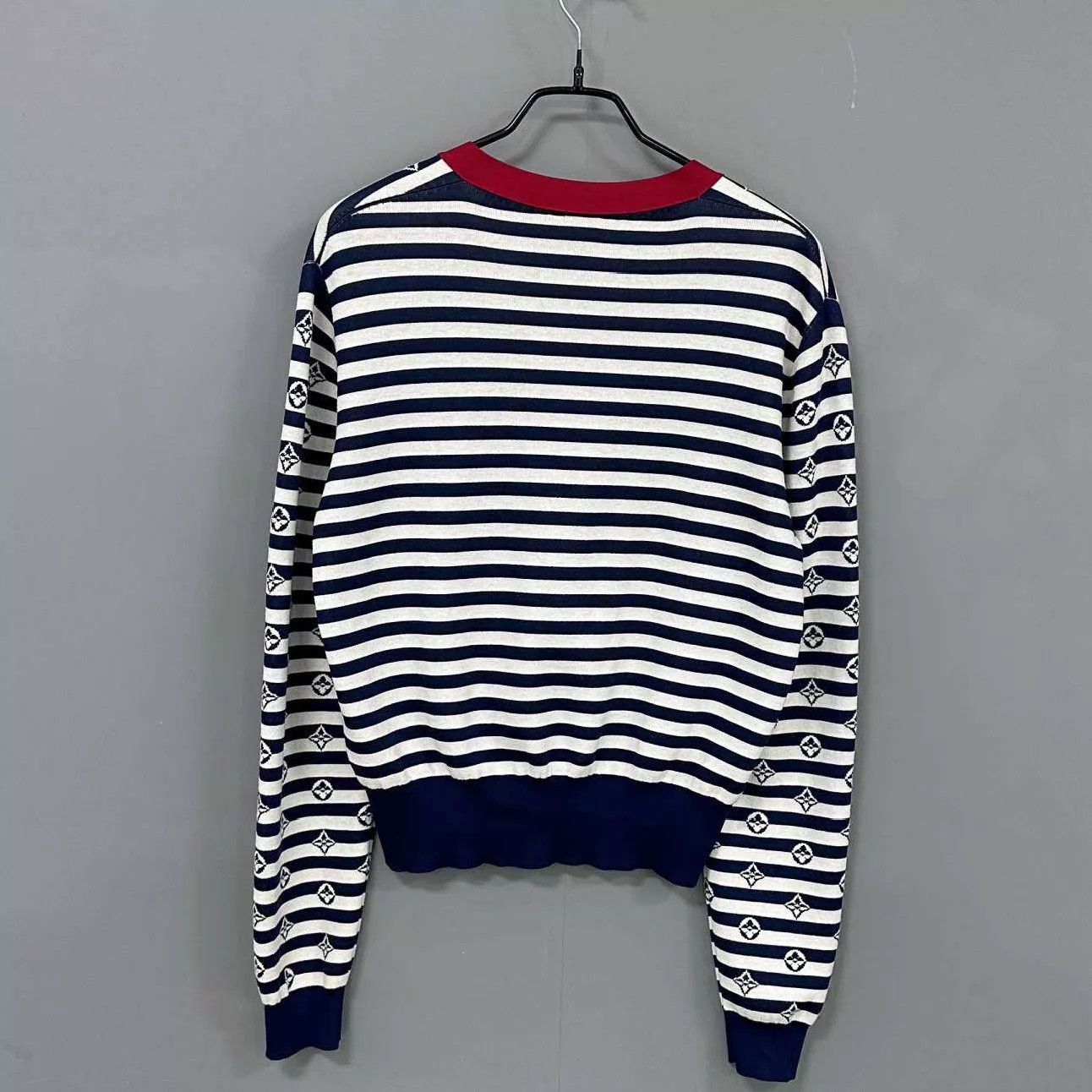 Louis Vuitton LV Blue White Striped All-Over Print Cardigan M Size M / US 6-8 / IT 42-44 - 3 Thumbnail