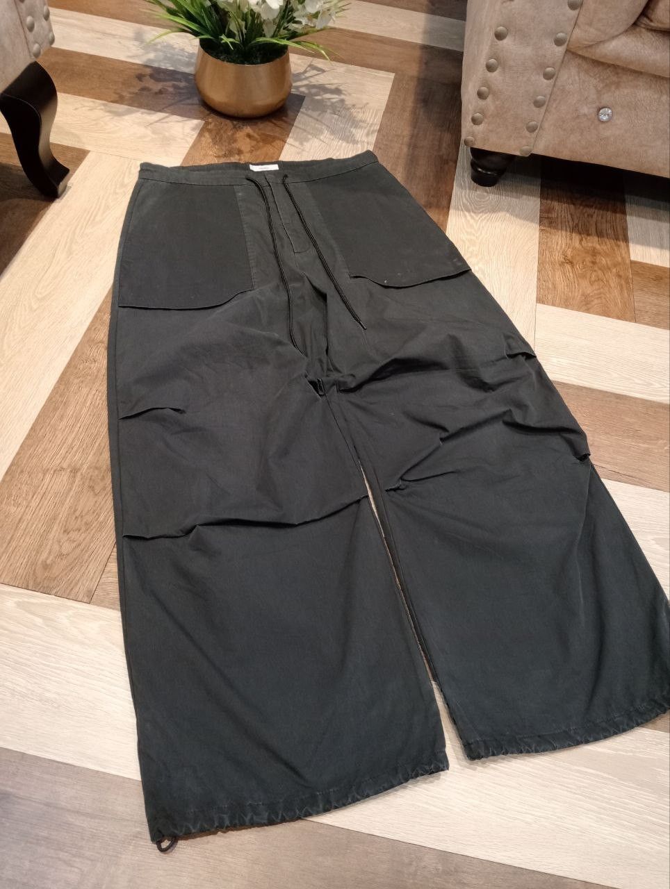 Attachment JAPANESE ATTACHMENT FEMMENT FADED BLACK WIDE BAGGY PANTS Size US 33 - 3 Thumbnail