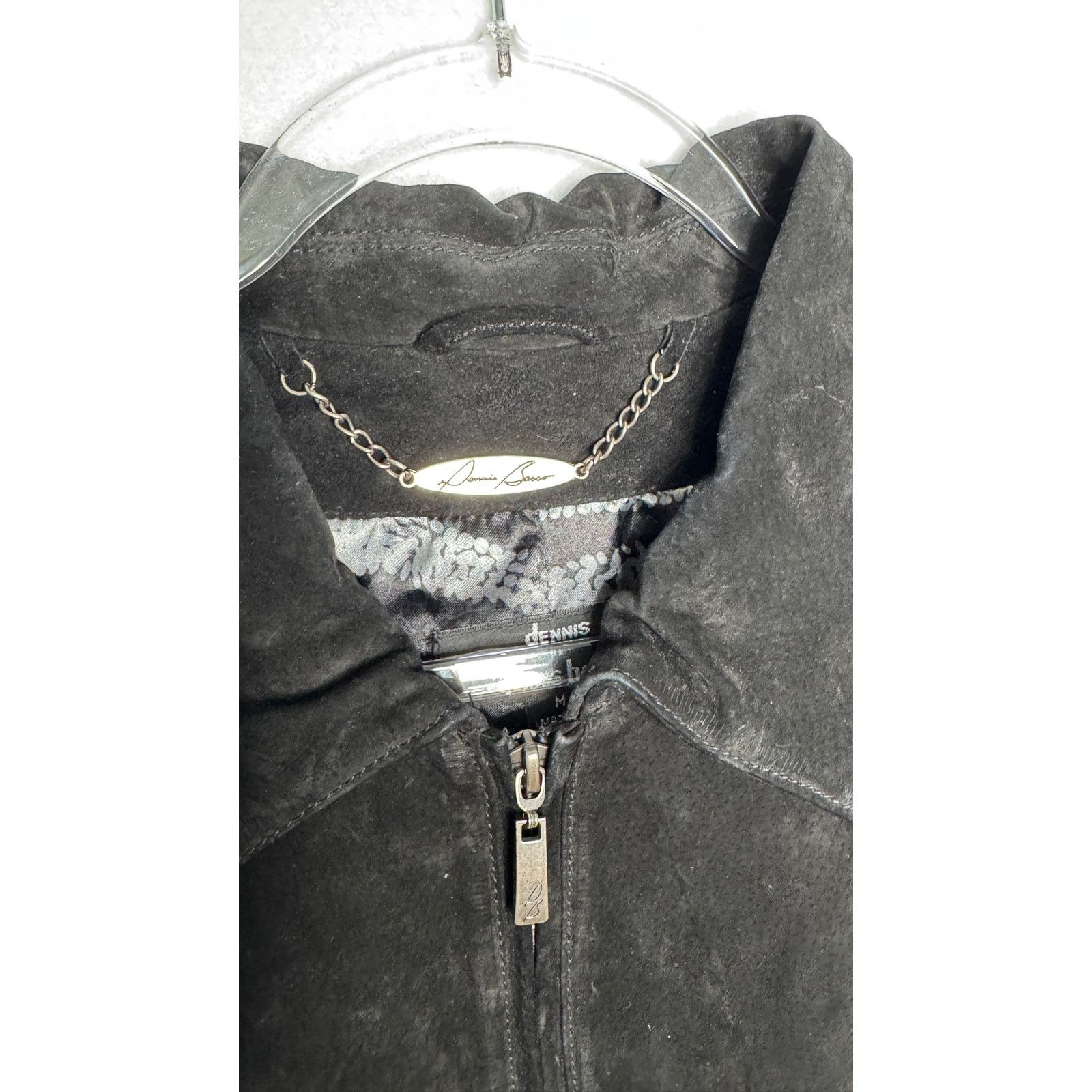 Vintage Y2K Dennis Basso Washable Black Suede Leather Jacket Medium Size M / US 6-8 / IT 42-44 - 6 Thumbnail