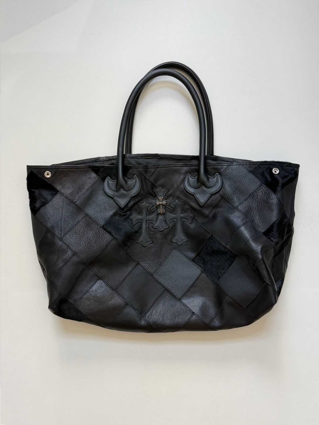 Chrome Hearts Cemetery Cross Patch Double Snap Tote Bag Size ONE SIZE - 4 Thumbnail
