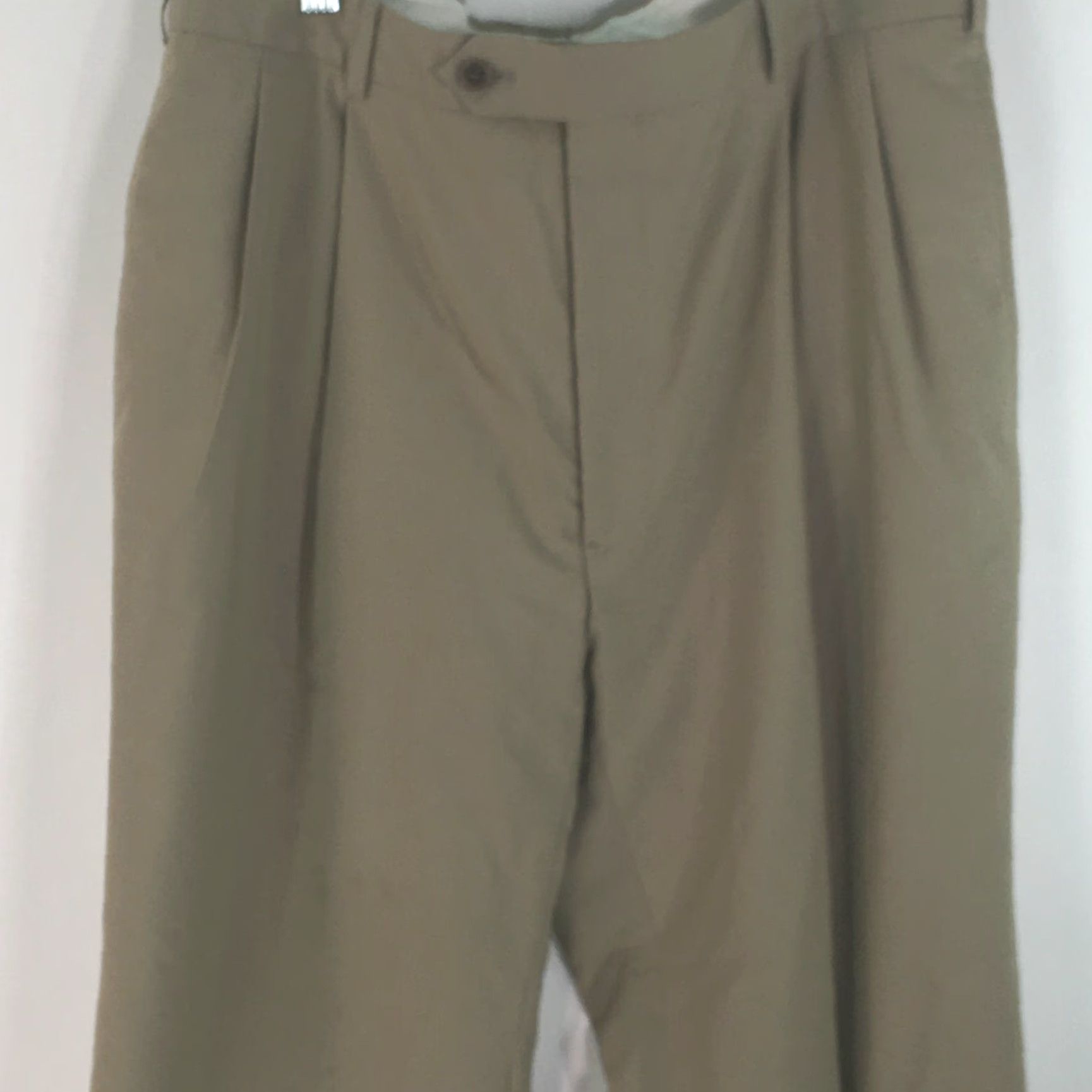Brooks Brothers VINTAGE Brooks Brothers 346 Mens Casual Pleated Beige Dress Pants 37X32 Beige Wool 100% Mens Pants Size US 34 / EU 50 - 3 Thumbnail