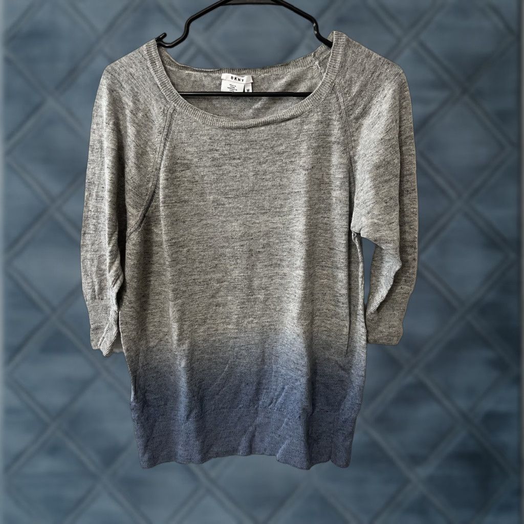 DKNY DKNY WOMEN CREWNECK TIE-DYE SWEATER Gray Size M Raglan Sleeve Knit Pullover All Seasons Lightweight Casual Workwear Women Size M / US 6-8 / IT 42-44 - 1 Thumbnail
