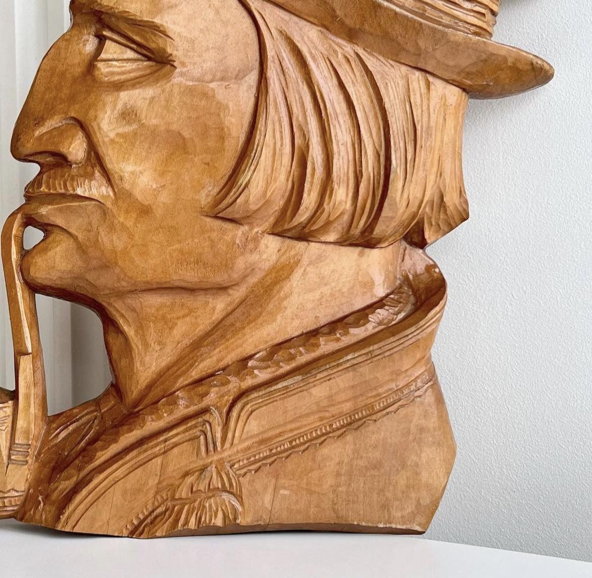 Vintage 1970 Vintage Plaque Hutsul Hand Carved Wooden Marked Size ONE SIZE - 5 Thumbnail