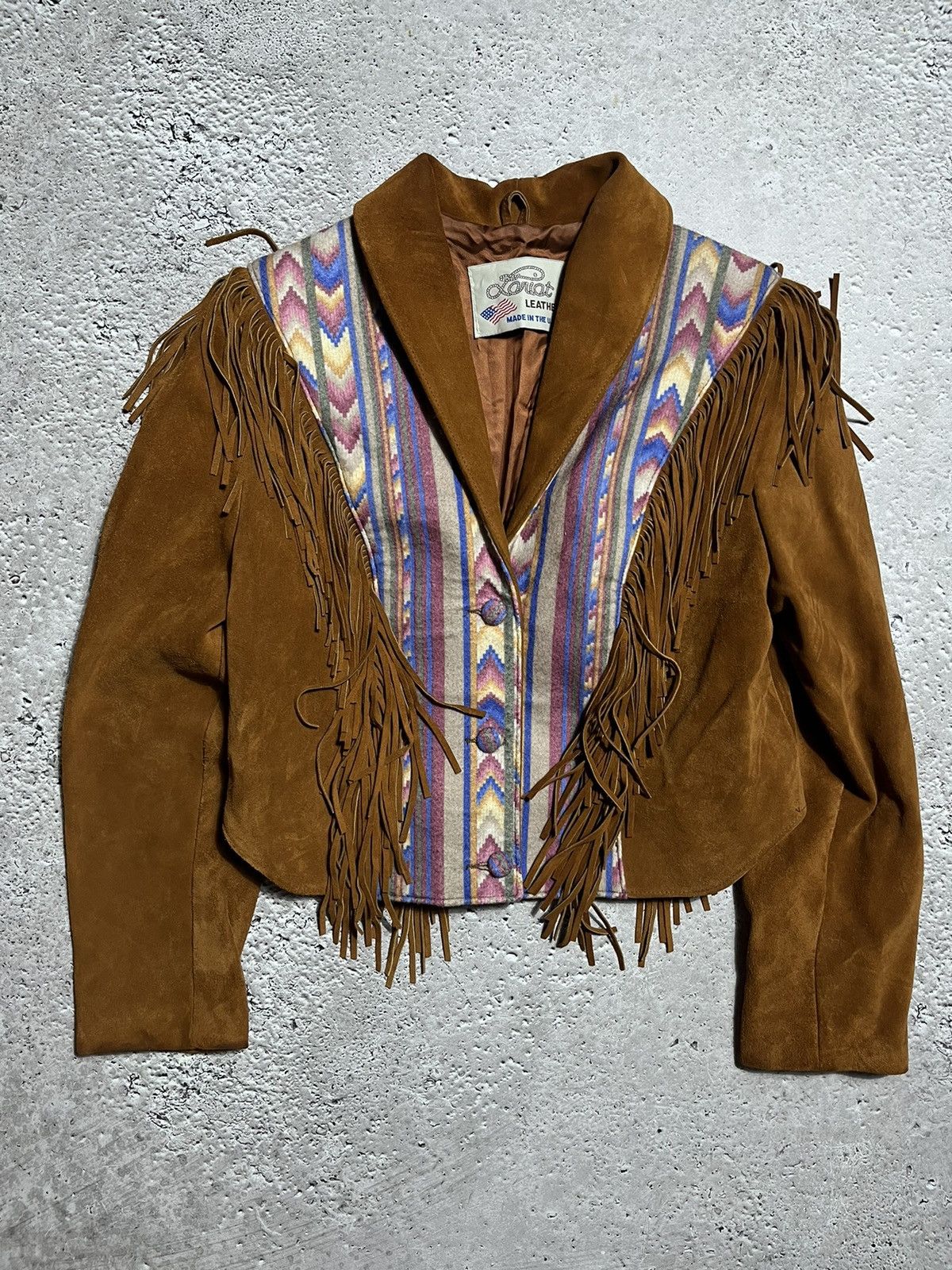 Cowboy Equipment Vintage Woman’s Made USA Lariat Leather Western Jacket Size M / US 6-8 / IT 42-44 - 1 Thumbnail