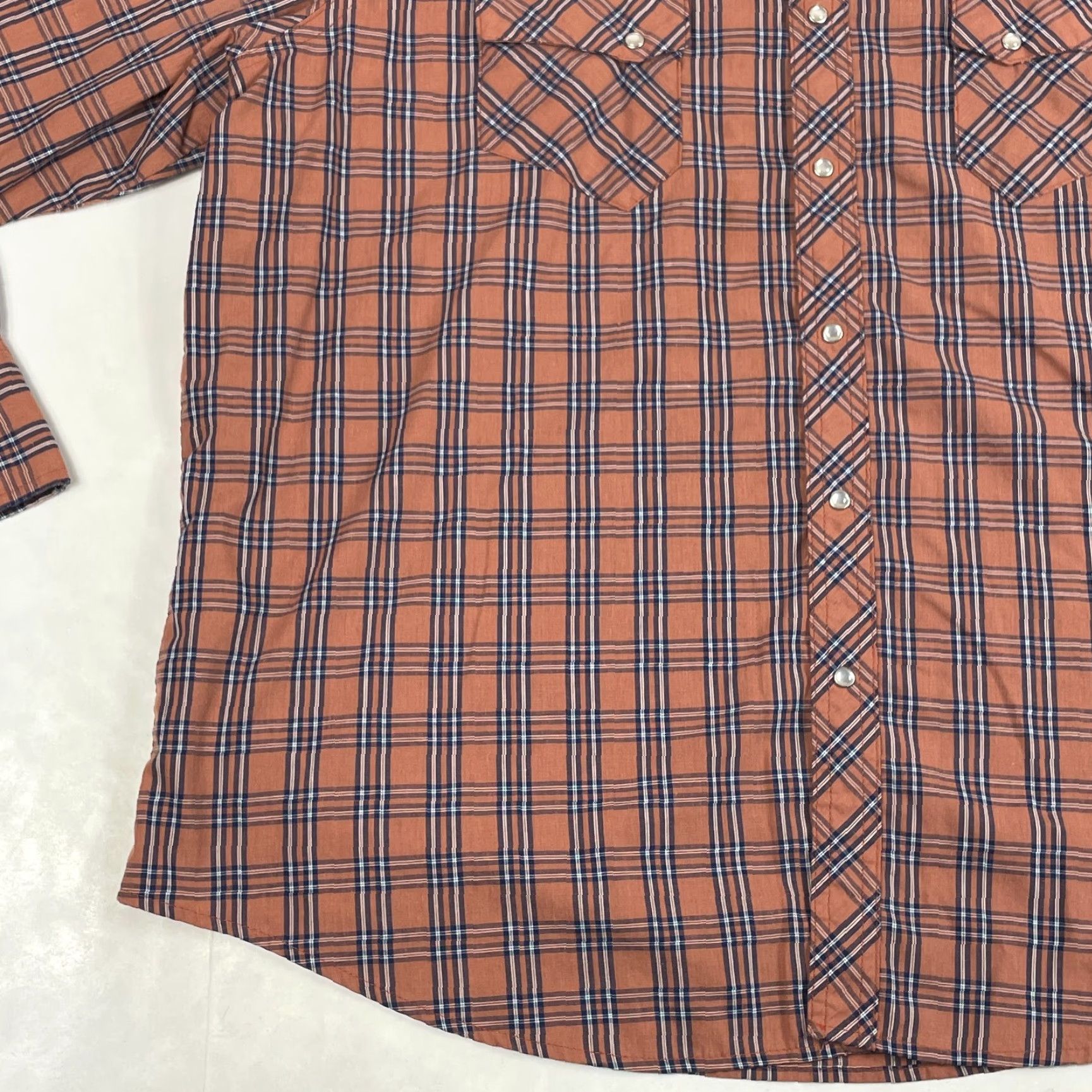 Wrangler VINTAGE Wrangler Shirt Men 2XL Orange Wrancher Pearl Snap Long Sleeve Western Cowboy Size US XXL / EU 58 / 5 - 5 Thumbnail