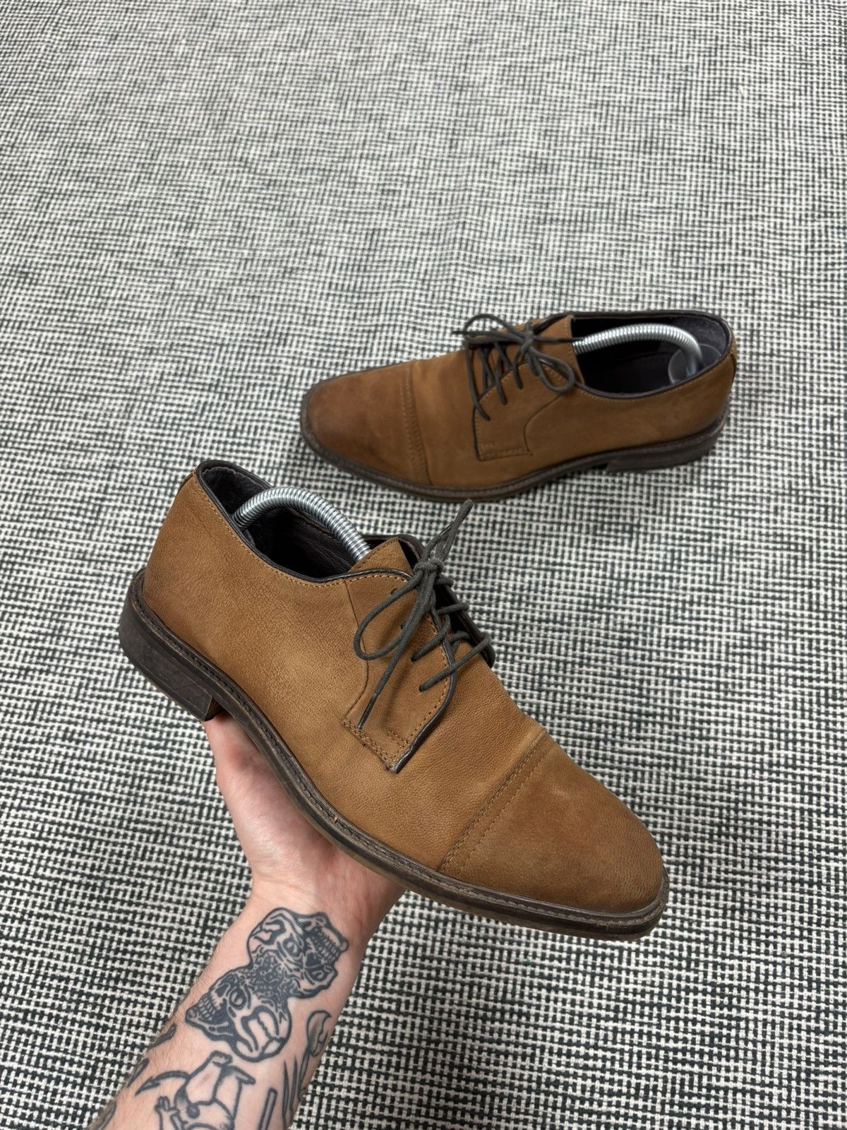 Designer Vintage grain leather top quality toe cap leather boots Size US 8 / EU 41 - 2 Thumbnail
