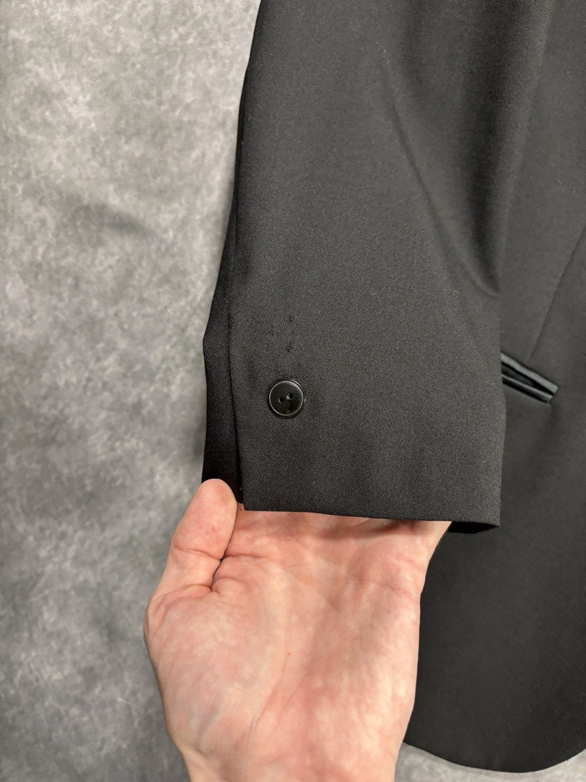 Givenchy Vintage Givenchy Monsieur Suit Jacket 80s Wool Blazer Tuxedo Size 40S - 8 Thumbnail