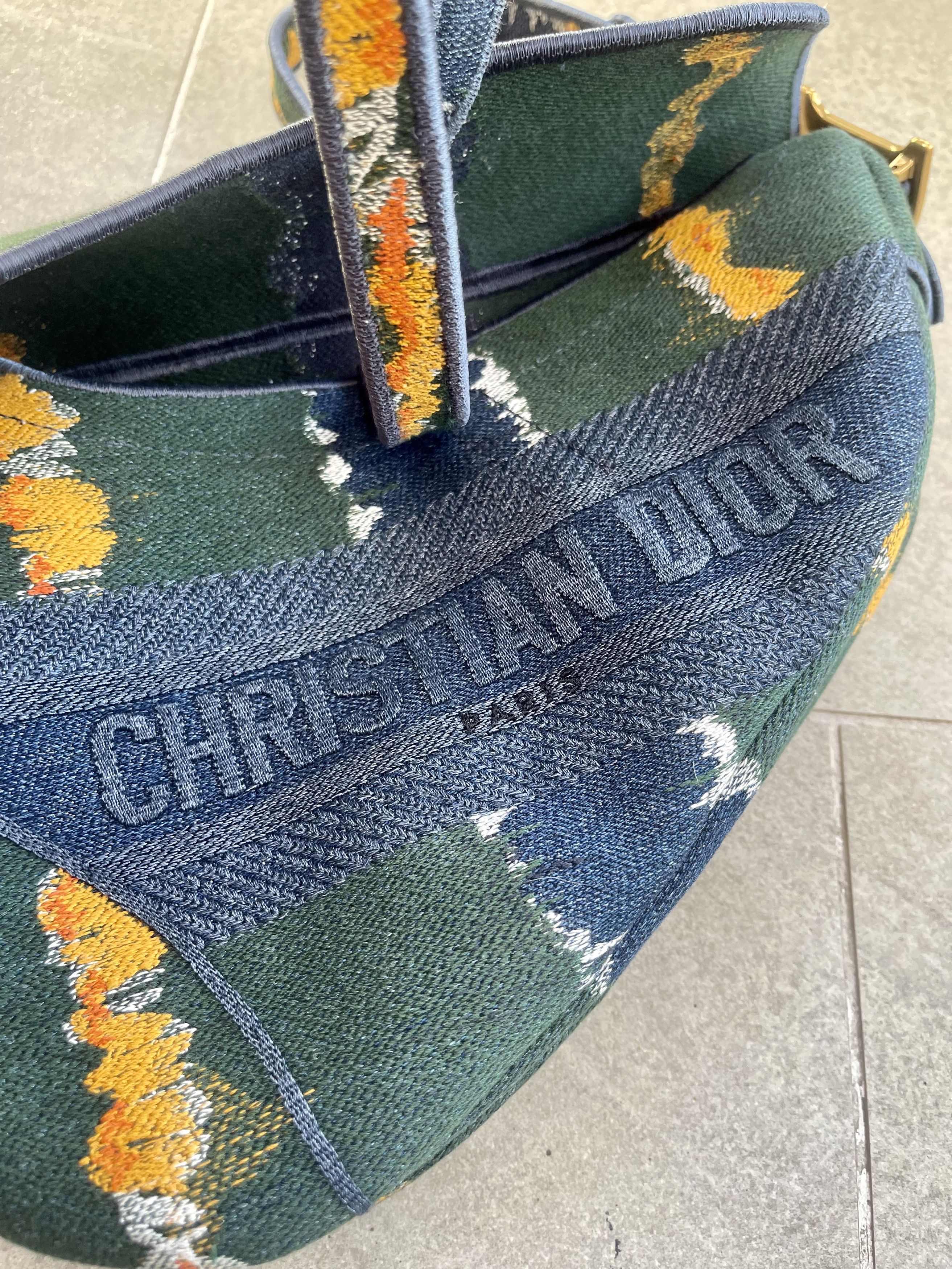 Dior Dior Embroidered Canvas Saddle Bags Vintage Olive Green Size ONE SIZE - 5 Thumbnail
