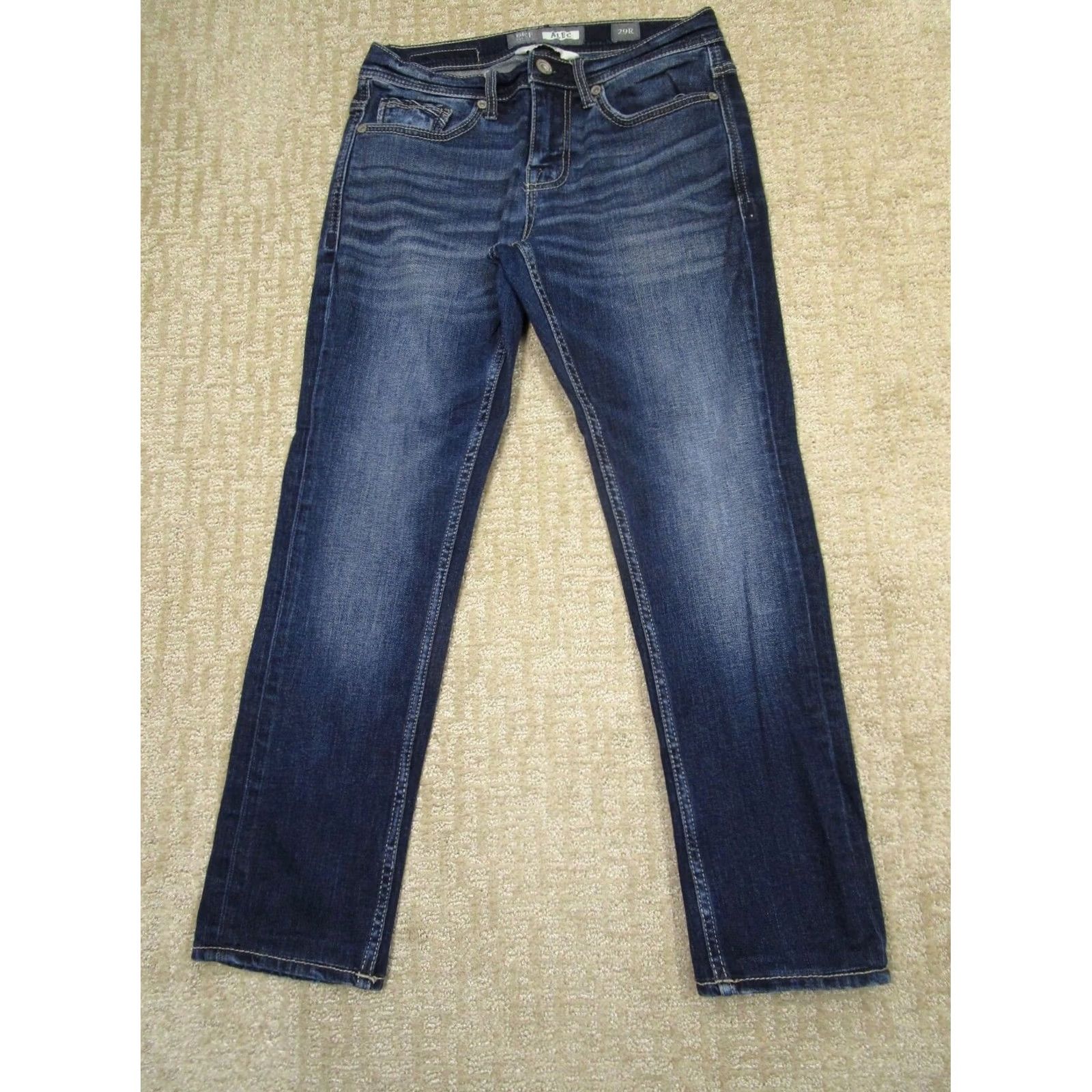 Vintage BKE Alec Jeans Men 29 Blue Buckle Skinny Denim Dark Wash 5-Pocket Hipster Preppy 90s Style Mens Size US 29 - 2 Thumbnail