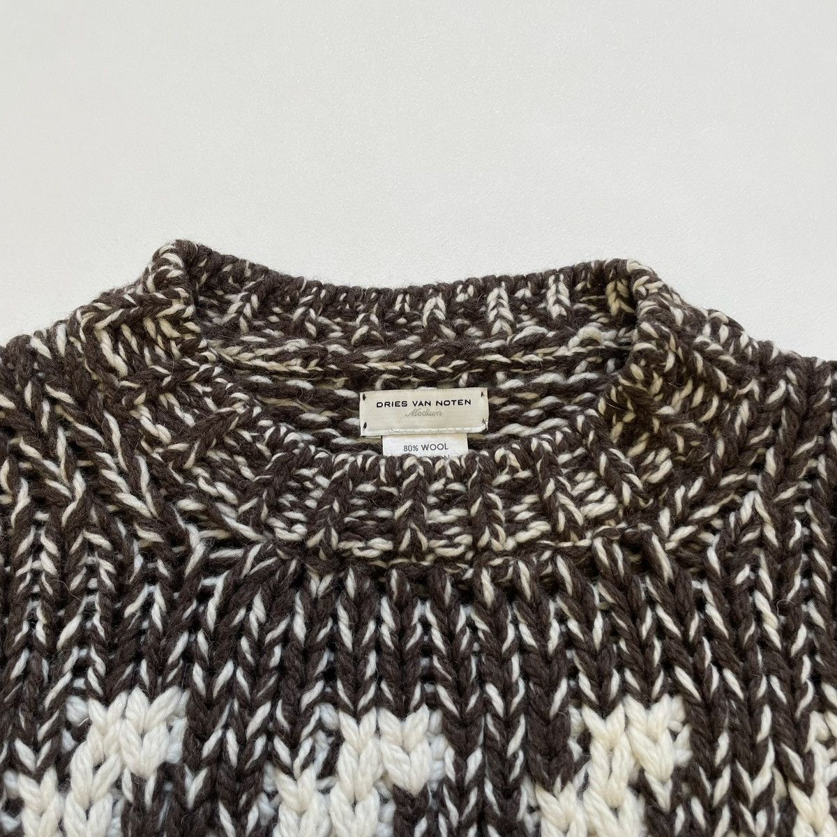Dries Van Noten Early 2000s Brown/Cream Patterned Sweater Size US M / EU 48-50 / 2 - 4 Thumbnail