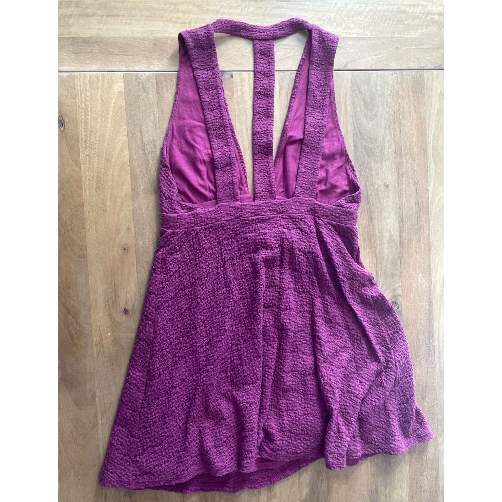 Free People Free People Amelia Jacquard Mini Dress Womens M Dark Pink V-Neck Sleeveless Pullover Short Beach Bohemian Summer Spring Fashion Dress Size M / US 6-8 / IT 42-44 - 2 Thumbnail