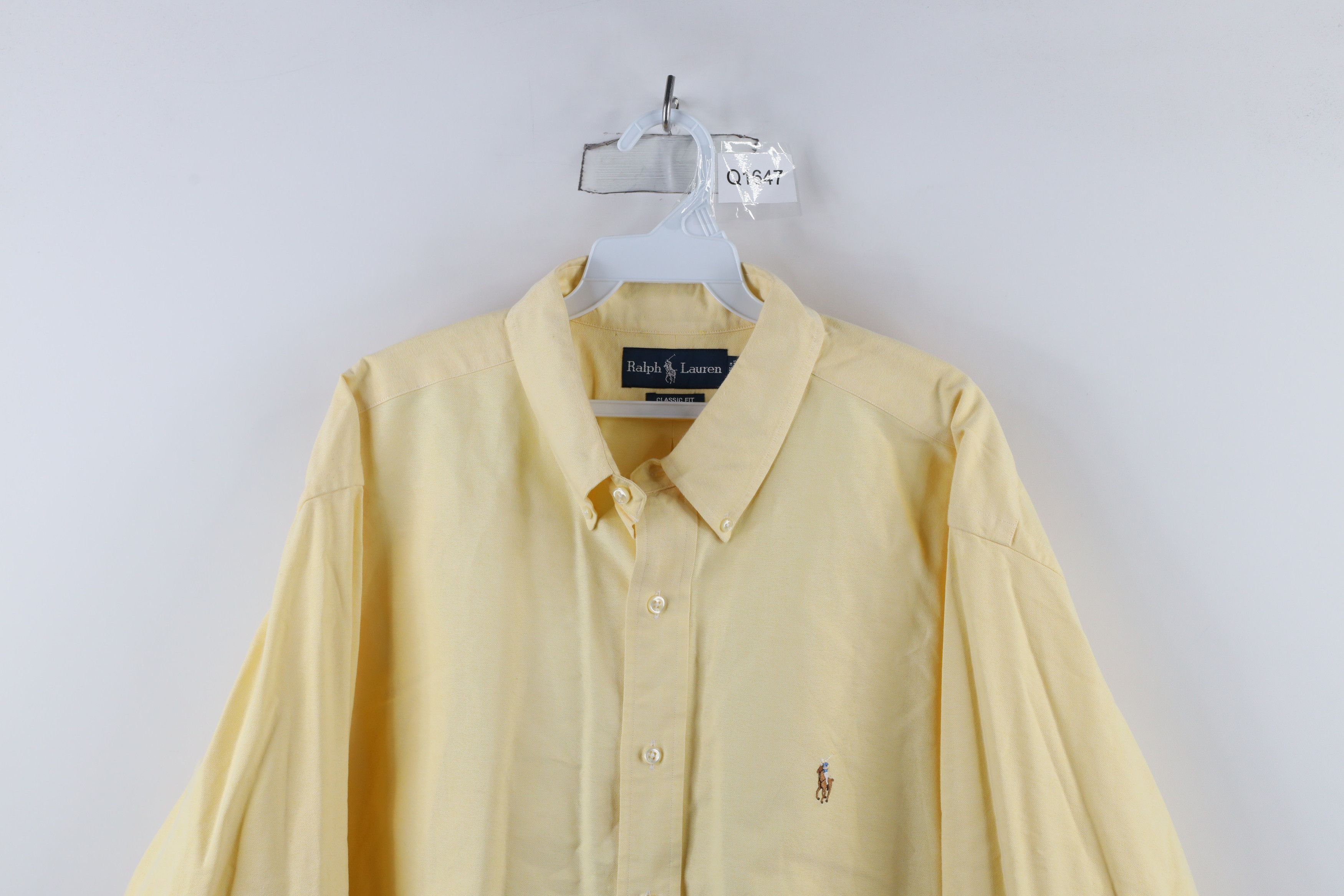 Ralph Lauren × Vintage Vintage 90s Ralph Lauren Oxford Button Down Shirt Yellow Size US L / EU 52-54 / 3 - 2 Thumbnail