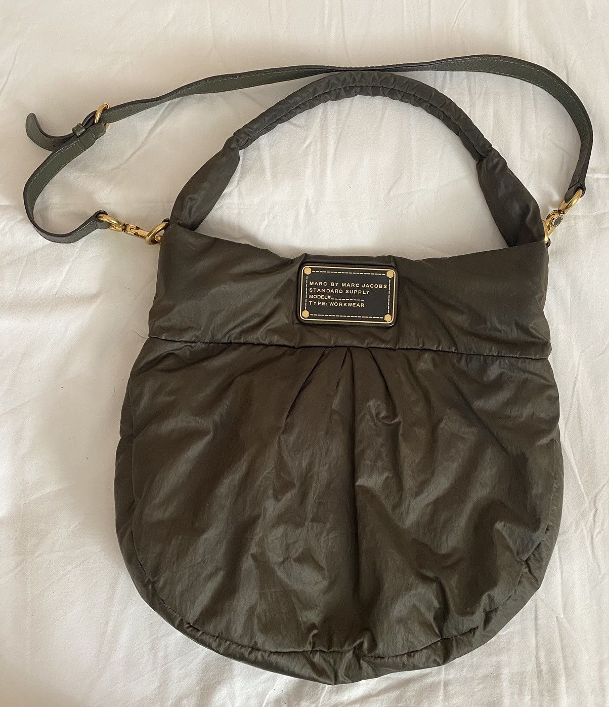 Marc Jacobs Marc by Marc Jacobs Khaki Nylon Classic Q Hillier Hobo bag Grailed