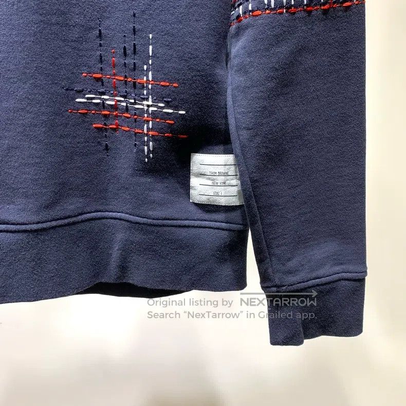 Thom Browne Thom Browne Suture-embroidered, wavy-patterned knit hoodie Size US S / EU 44-46 / 1 - 5 Thumbnail