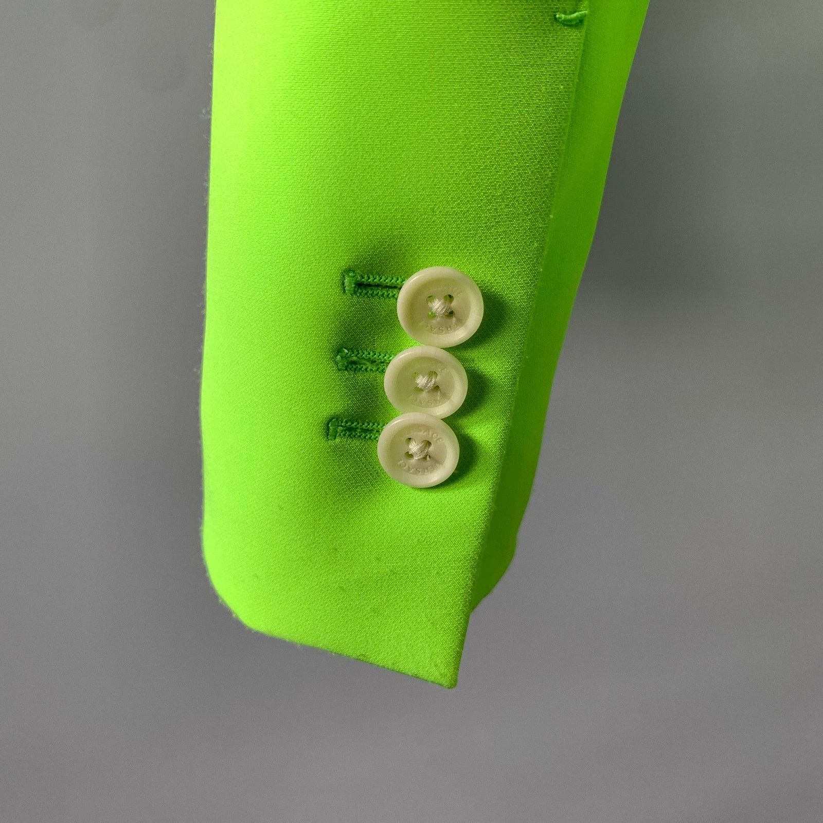Versace VERSACE 38 Green Neon Polyester Blend Notch Lapel Sport Coat Size 38R - 5 Thumbnail