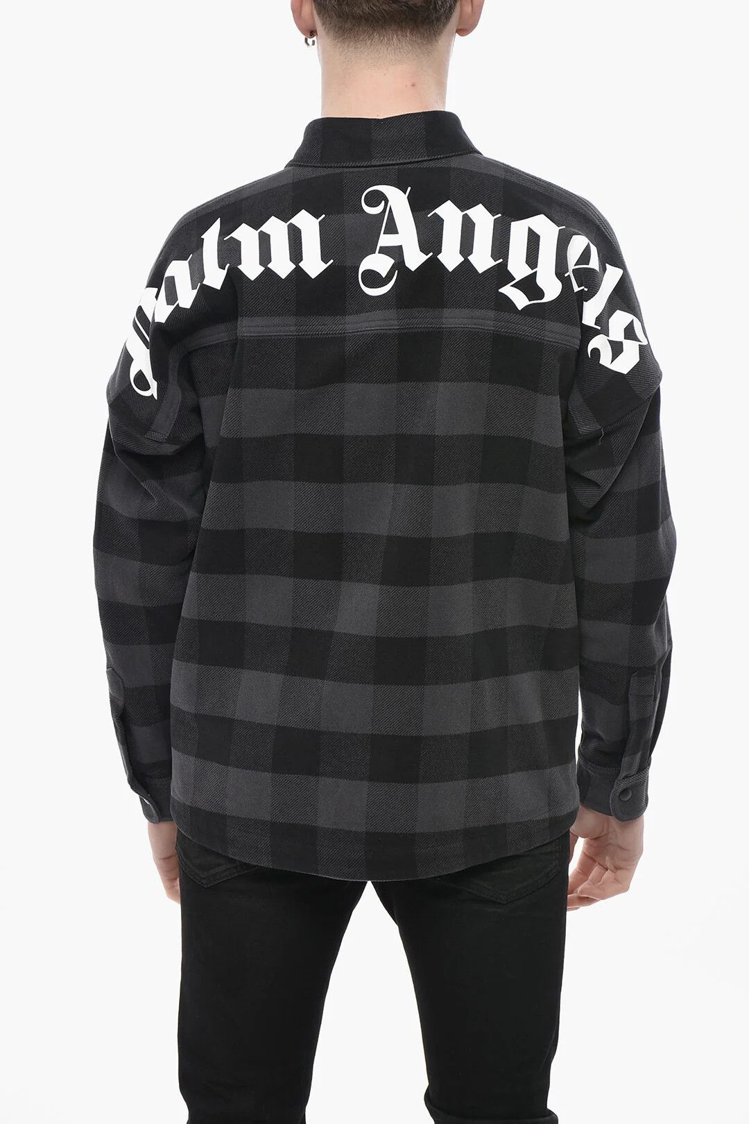 Palm Angels og1mm0326 Cotton Flannel Overshirt in Grey Size US XS / EU 42 / 0 - 2 Thumbnail