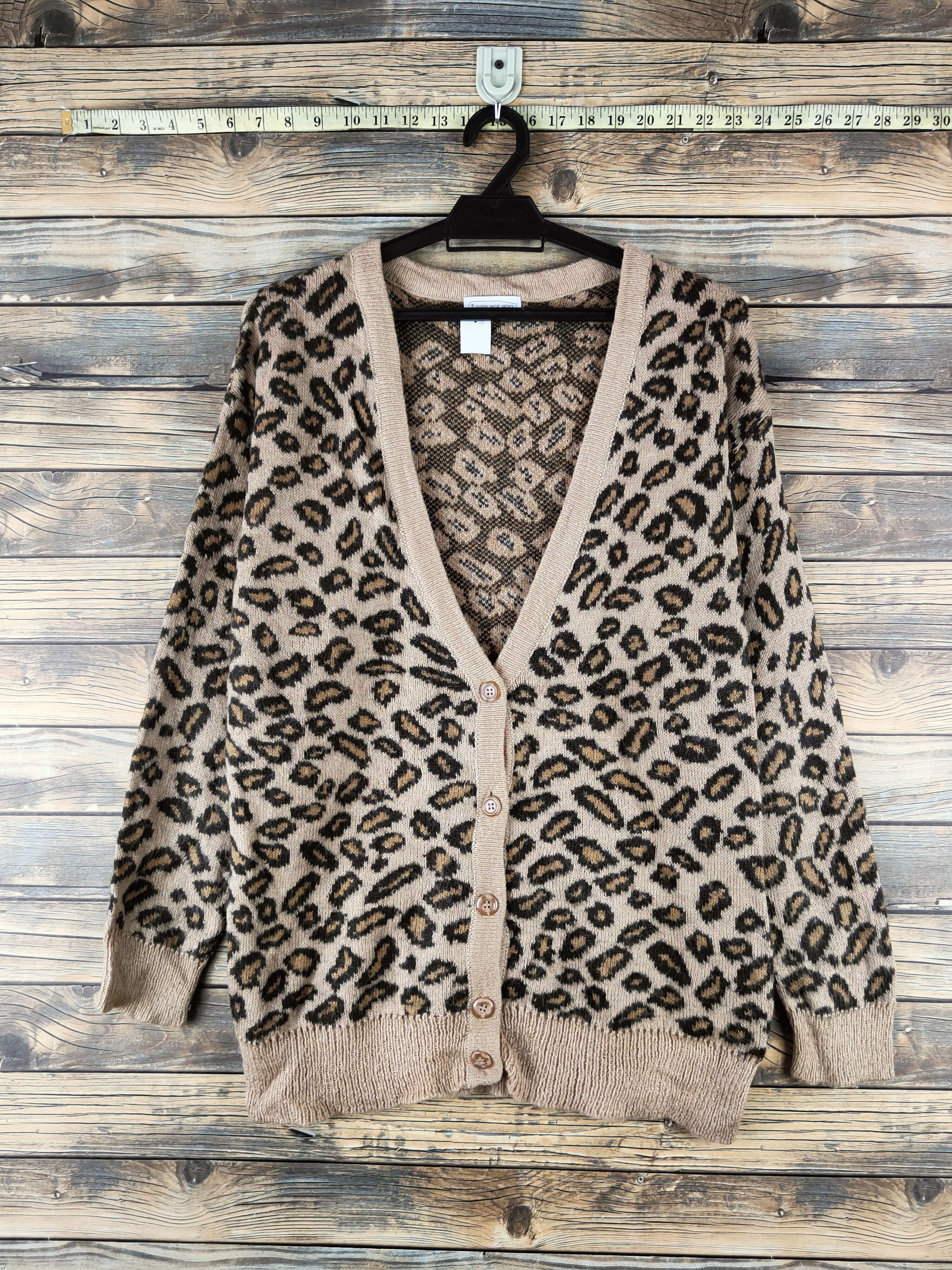 Japanese Brand DL E Hypen World Gallery cheetah Knitwear Cardigan #46-193 Size US M / EU 48-50 / 2 - 1 Thumbnail
